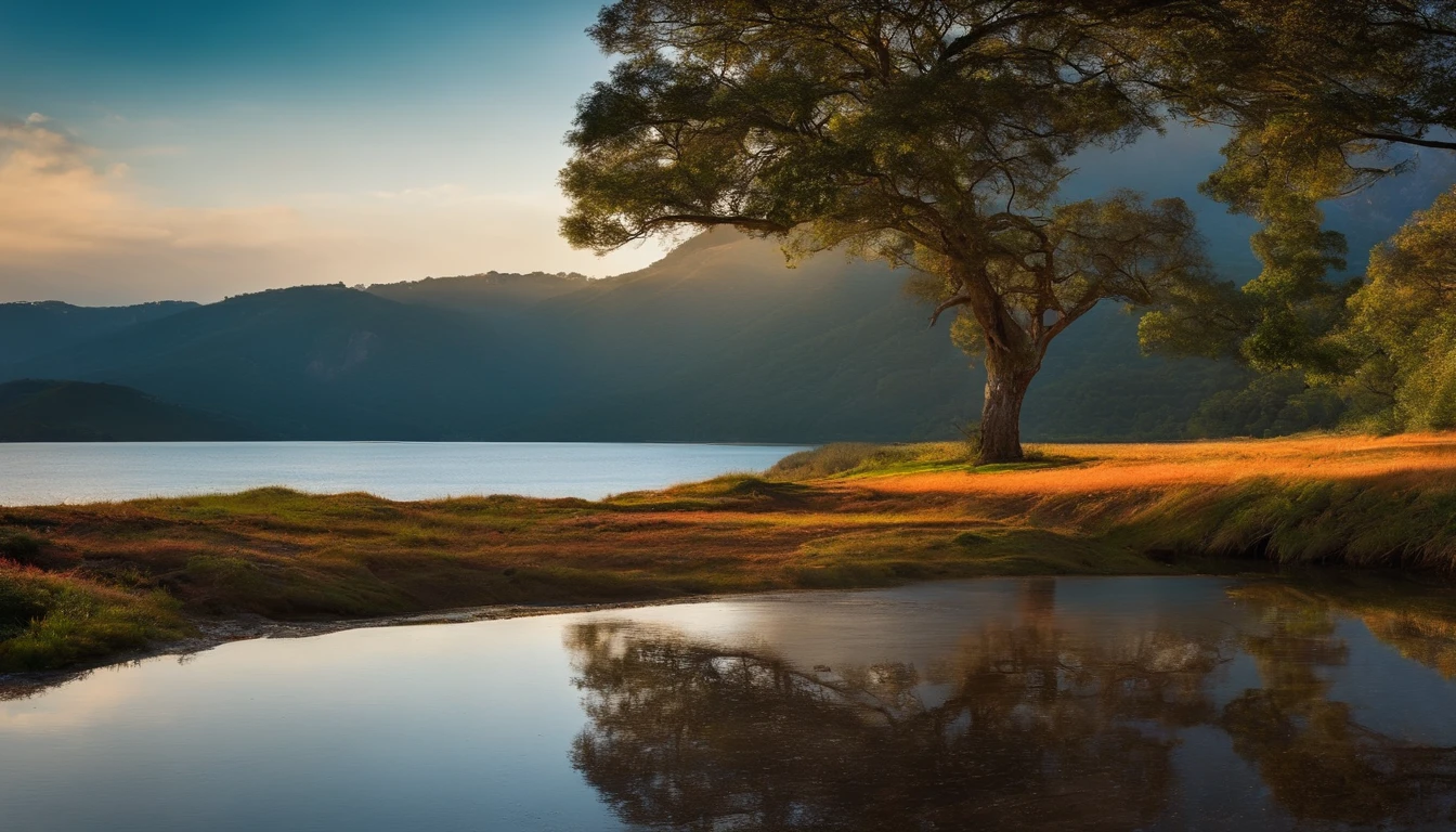 Picape branca de frente em uma paisagem bonita
