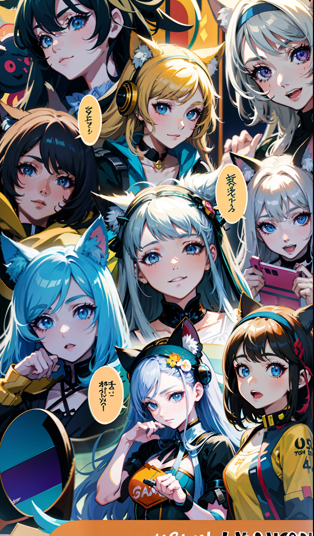a close up of a bunch of anime characters cat ear with gray hair and brown ayes, vocaloid, pixiv style, pixiv, ██full of expressions██, cute art style, digital art on pixiv, macross delta splash art, cute cyber gods, trending on pixiv, digital anime art!!, pixiv trending, anime style 4 k, anime - style image of a woman with gray long hair and a cat ears and brown ayes, detailed digital anime art, artwork in the style of guweiz, beautiful anime portrait, beautiful anime girl, smooth anime cg art, anime styled 3d, beautiful anime catgirl, photorealistic anime girl render, 3 d anime realistic, anime style. 8k, beautiful anime girl, attractive anime girl, stunning anime face portrait, seductive anime girl, beautiful anime face, pretty anime girl, anime girl cosplay, beautiful anime woman, beautiful anime style, beautiful anime portrait, anime girl, beautiful alluring anime cat woman, beautiful anime catgirl, realistic young anime girl