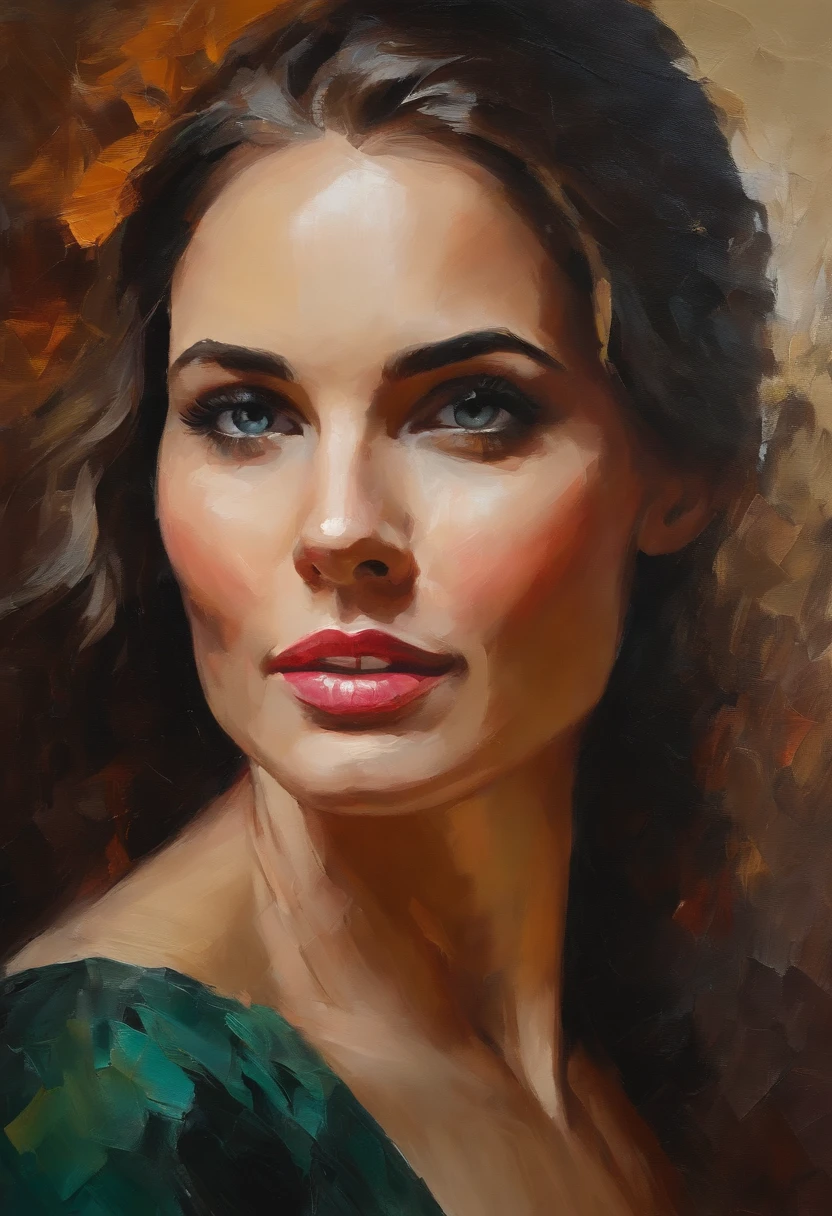 ((speedpaint) +++ portrait of a woman, palette knife painting, Impressionistic style, Brushwork technique, large strokes