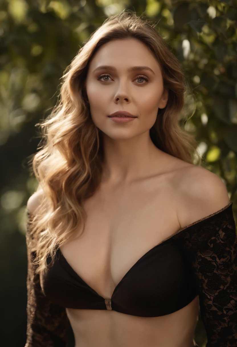 Elizabeth Olsen's breasts are absolutely massive, filling out her small frame with a generous amount of soft, ripe flesh. They are round and full, with no sign of sagging or ptosis. Her nipples are dark and erect, standing tall at attention. The skin on her breasts is incredibly smooth and velvety, almost like suede. She is completely naked
As she leans forward, the weight of her breasts seems to sink into the camera, creating an almost hypnotic effect. The contrast between her pale skin and the dark nipples is striking, adding depth and complexity to her already captivating image. The lighting in the photo is perfect, casting a warm glow over her breasts and creating a sense of intimacy and vulnerability.
Overall, this photo captures the essence of Elizabeth Olsen - a woman who is confident, fearless, and utterly breathtaking. Her huge, soft breasts are a testament to her natural beauty and her willingness to embrace her own unique version of sexy. She is completely naked