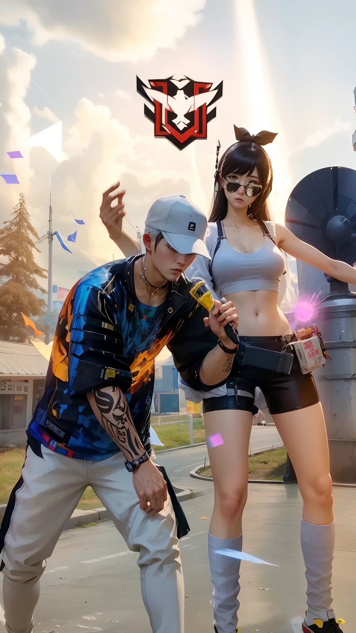 Anime, realistic, 2 man, boy and girl, Korea,20 years old cool, 8k quality