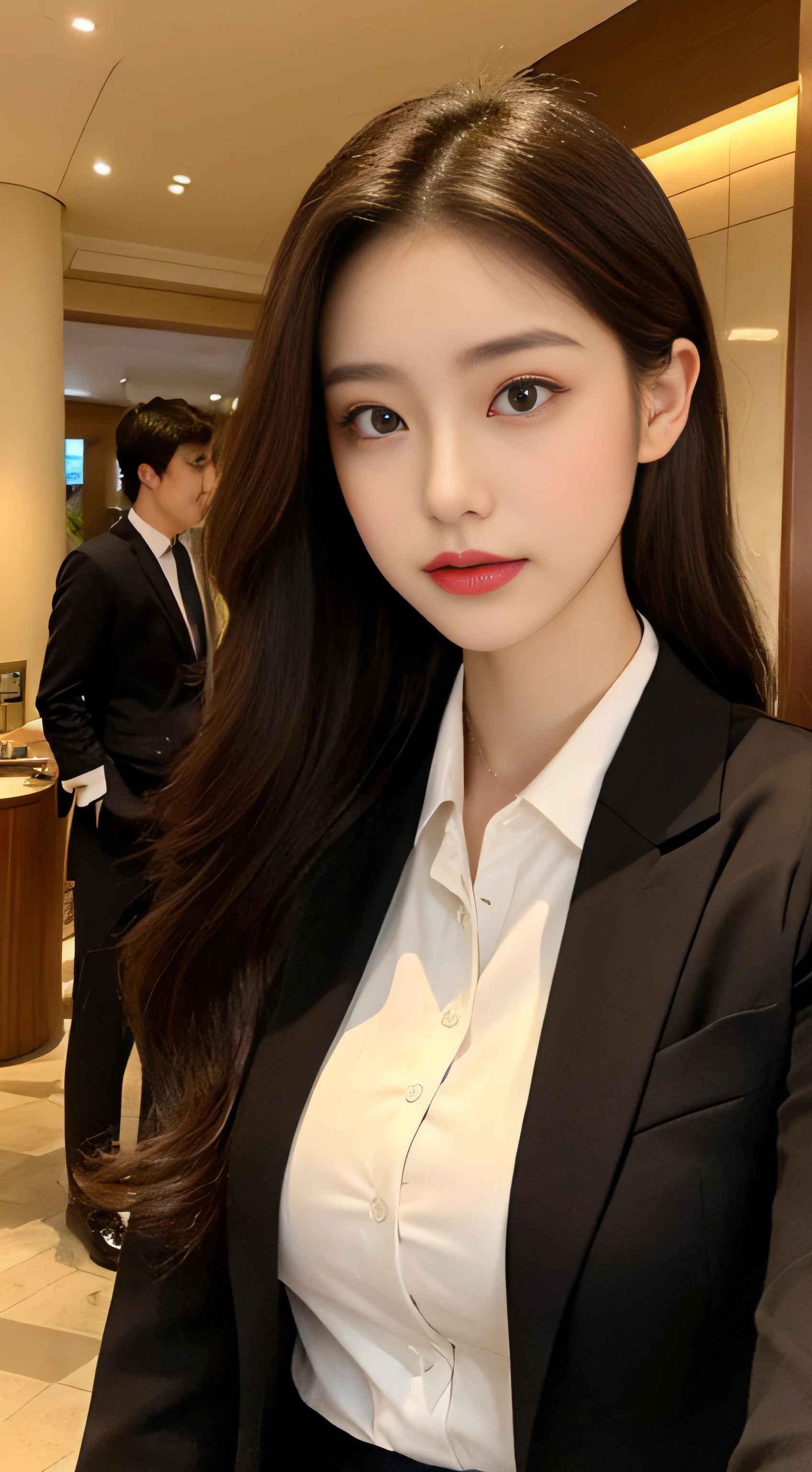 Tall and slender beauty、Beauty in suits、Colossal tits、undershirt、Cool beauty、Career woman、Japan beauties、modeled、tiese，Hotel lobby