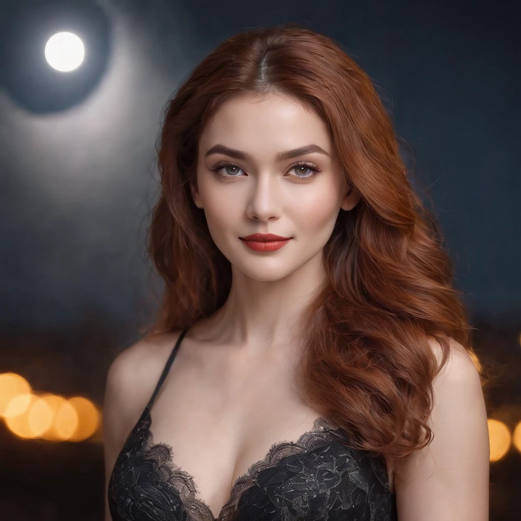 ((best quality)), ((masterpiece)), ((inked)), ((night)), (dynamic sexy pose), majestic intricately detailed soft oil painting by jim lee, professional full body shot, spiderwoman, long ringlets red hair, extremely beautiful eyes, long eyelashes, young, white, red see-through spider bodysuit, sensuous pose, provocative pose, spider webs, claws, dark alley background. Smile expressions. Moon time, moon light. Cool vibrant colors.
