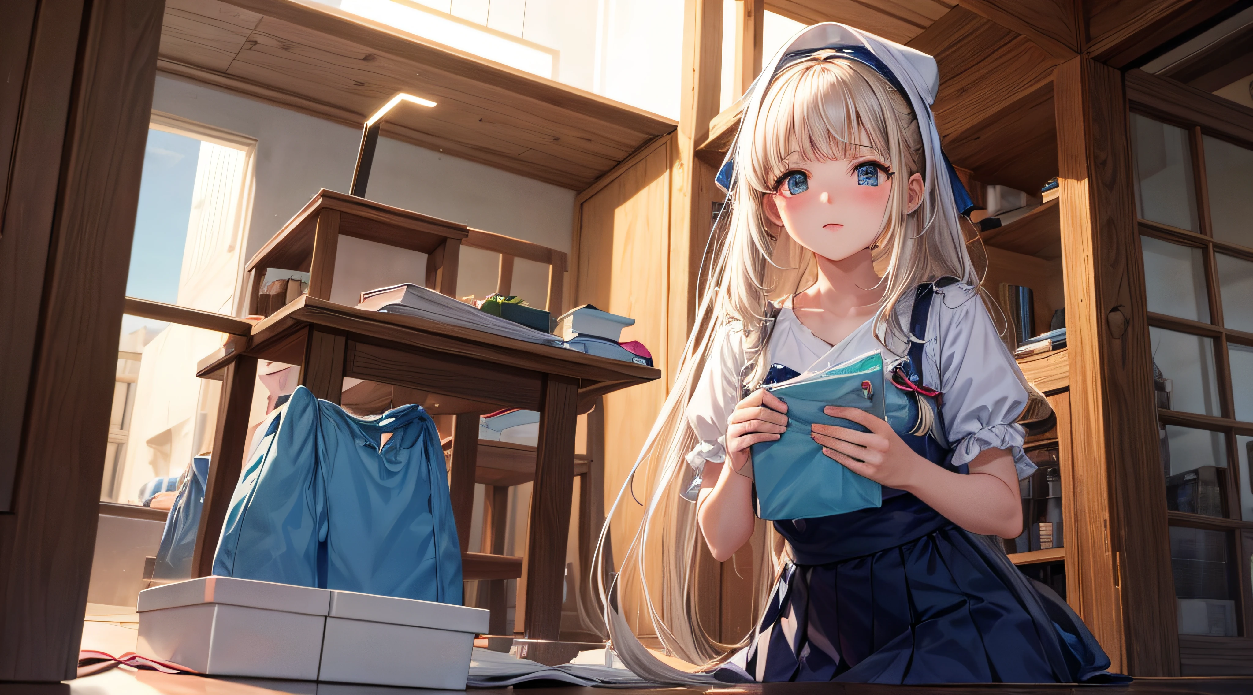 (obra prima) menina de anime triste, dia chuvoso
