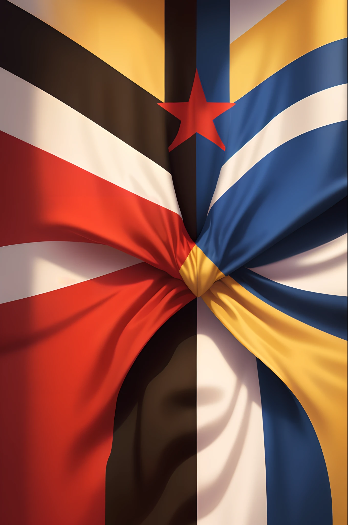 Bandeira vermelha, branca e preta