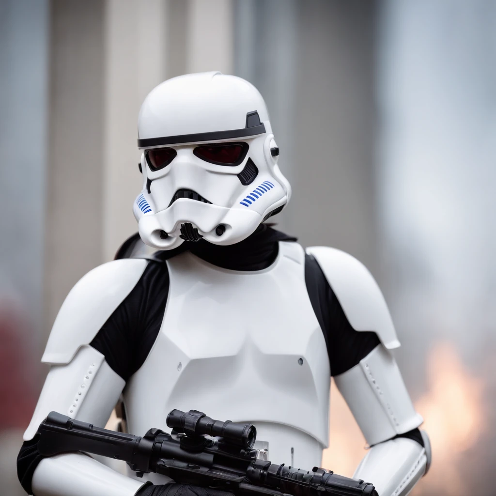 Stormtrooper ?????，Take a sword and a staff，ojos rojos