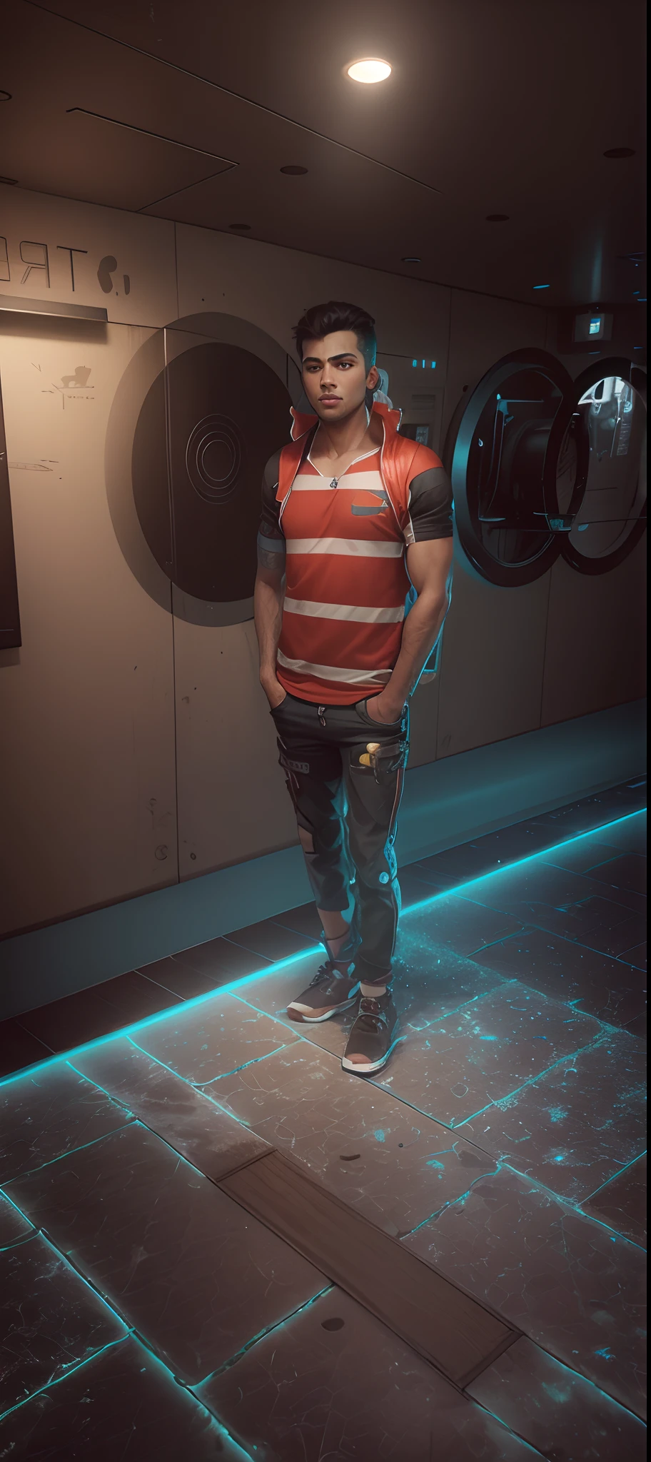 Syberpunk handsome boy, change background, realistic face not change,4k ultra HD