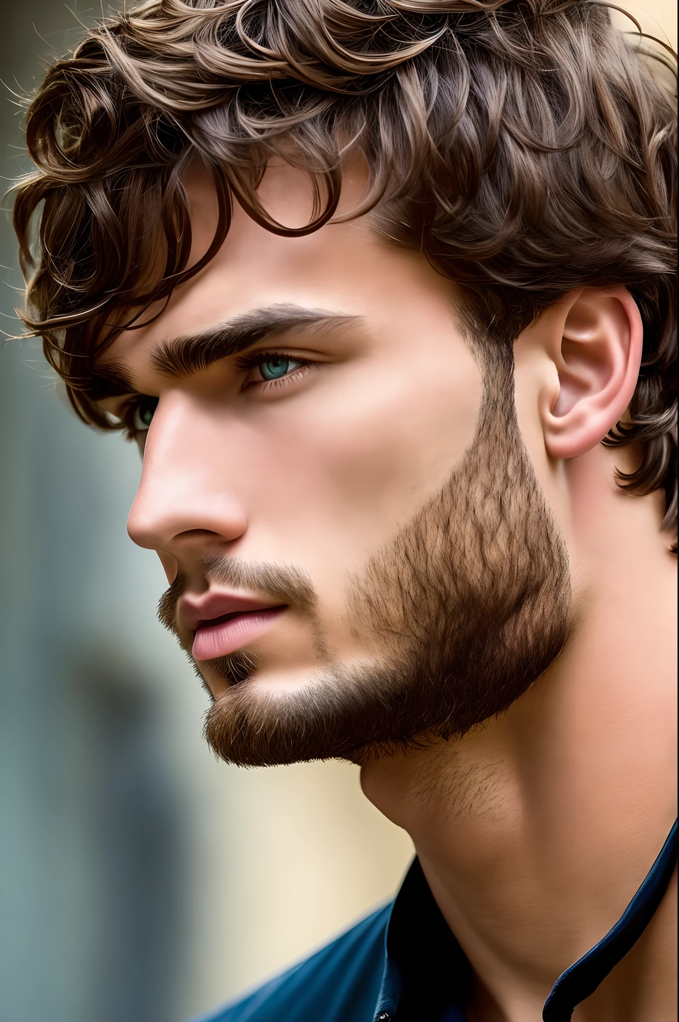 1boy, Handsome boy, This boy from my imagination has attractive and harmonious features. Features refreshed & healthy skin, His skin tends to be warm bronze., She has big, bright eyes, Dark brown color that reflects strength and enthusiasm. His eyelashes are long and thick, Which gives his eyes extra attractiveness, His eyebrows are naturally adjusted and match the shape of his face, And its color matches the color of his hair, His hair is dark and short, Reflect vitality and activity, His hair may have some modern hairstyles that enhance his elegance, His nose is small and straight, To match his beautiful facial features, His lips are full and attractive., Their natural color reflects vitality and youth, His face is harmonious and has soft cheeks suitable for the shape of his face, His chin is naturally pointed and gives his face a touch of strength and attractiveness, 8k, Realistic, ultra-detail