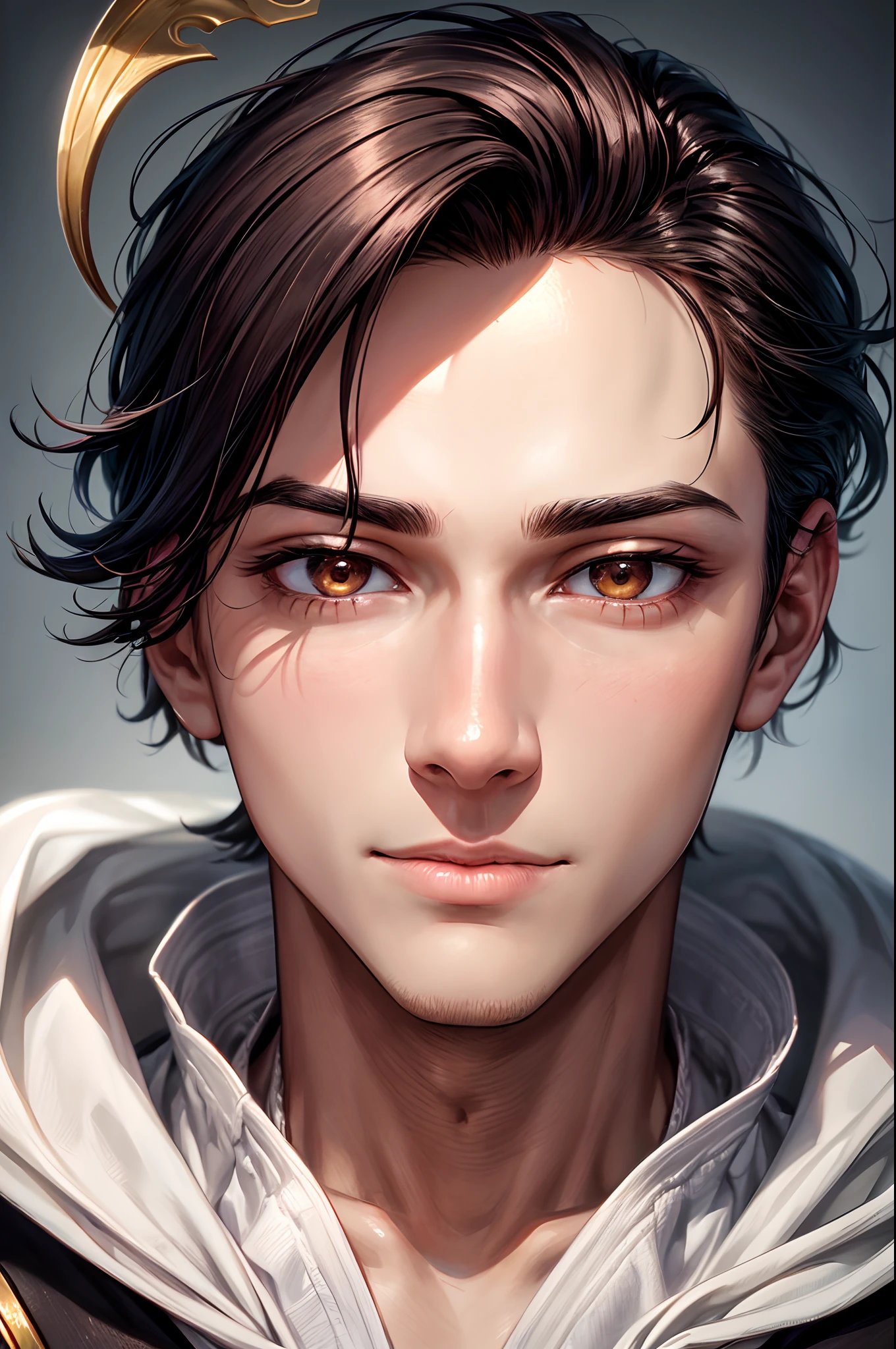 1boy, Handsome boy, This boy from my imagination has attractive and harmonious features. Features refreshed & healthy skin, His skin tends to be warm bronze., She has big, bright eyes, Dark brown color that reflects strength and enthusiasm. His eyelashes are long and thick, Which gives his eyes extra attractiveness, His eyebrows are naturally adjusted and match the shape of his face, And its color matches the color of his hair, His hair is dark and short, Reflect vitality and activity, His hair may have some modern hairstyles that enhance his elegance, His nose is small and straight, To match his beautiful facial features, His lips are full and attractive., Their natural color reflects vitality and youth, His face is harmonious and has soft cheeks suitable for the shape of his face, His chin is naturally pointed and gives his face a touch of strength and attractiveness, 8k, Realistic, ultra-detail