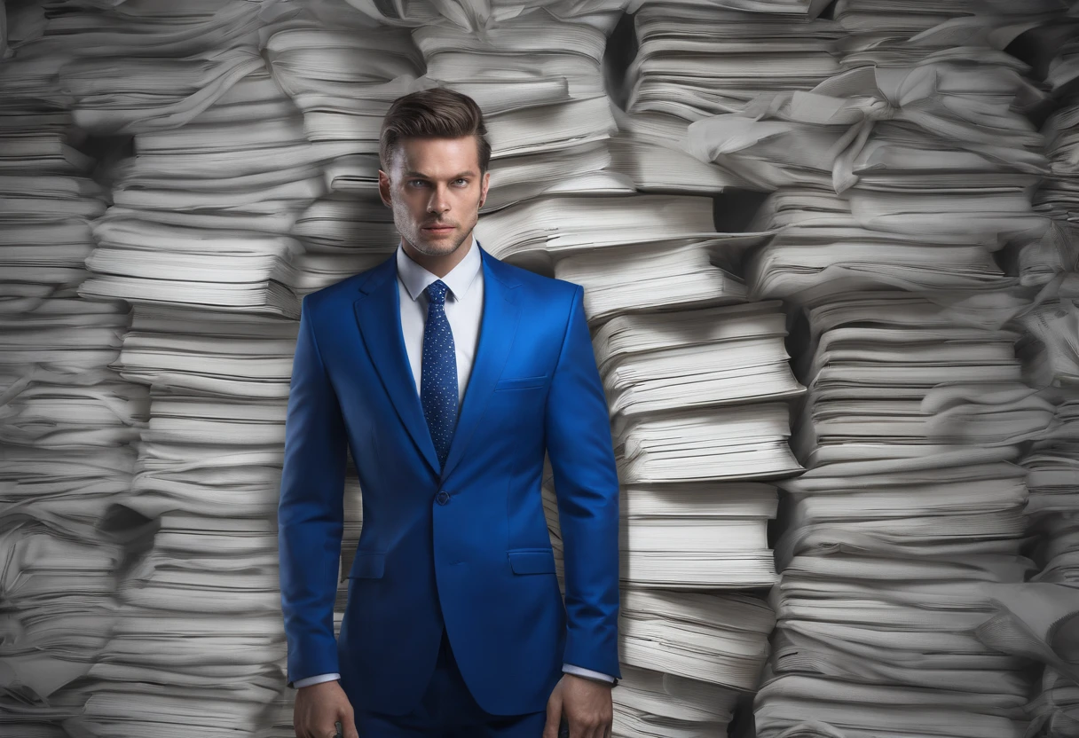 Wallpaper of a blue suit with a tie and an open book