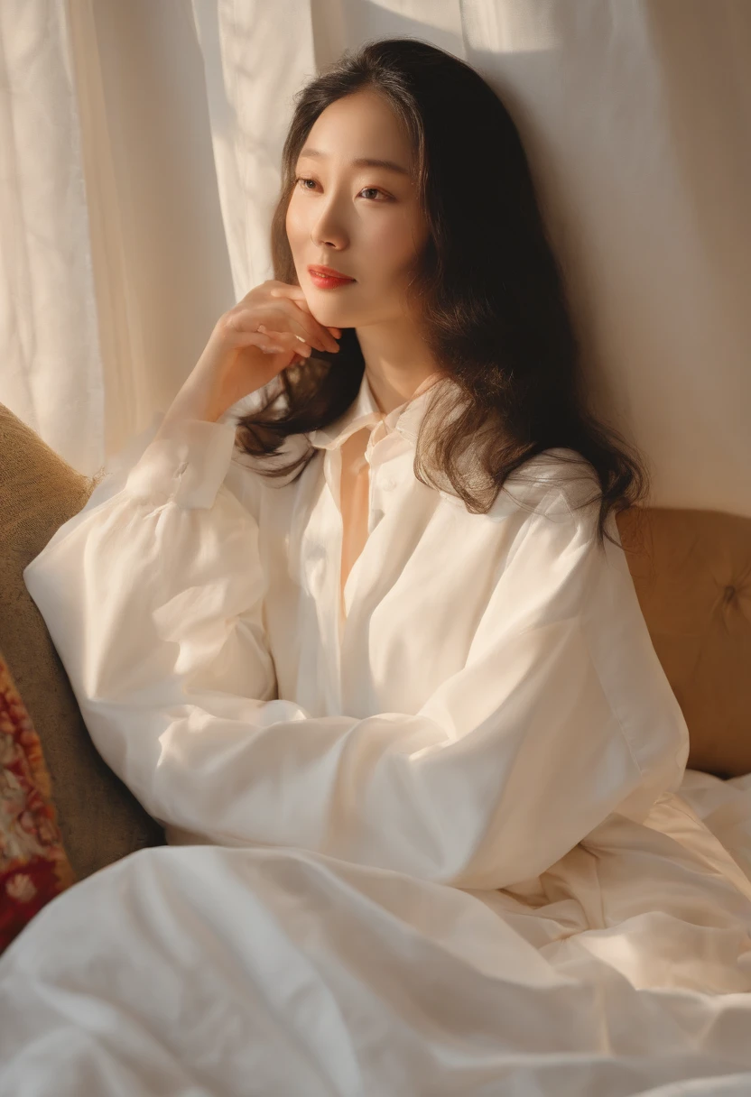 ((top-quality、8k、​masterpiece:1.3))、（sex）、（porn）、Surreal Taiwanese Women by David Hockney and Alphonse Mucha(1人,age19,a smile、Highly detailed face and skin and hair texture,A detailed eye、二重まぶた、de pele branca、beautiful delicate nose、Lighter hair color、Slightly longer bob cut hair、Parka Wear、Wearing chinos、Wearing mountain boots)、foco nítido:1.2、Subject's hair、The eye、bocchi、While emphasizing the action、pleasing to the eye、It is a thought-provoking composition。Colossal tits，White liquid is visible from the udder，Lying in bed，Milk flows from the udder，exposing the nipple areola,, Long hair, White hair, Dressed in white, With a slightly face。