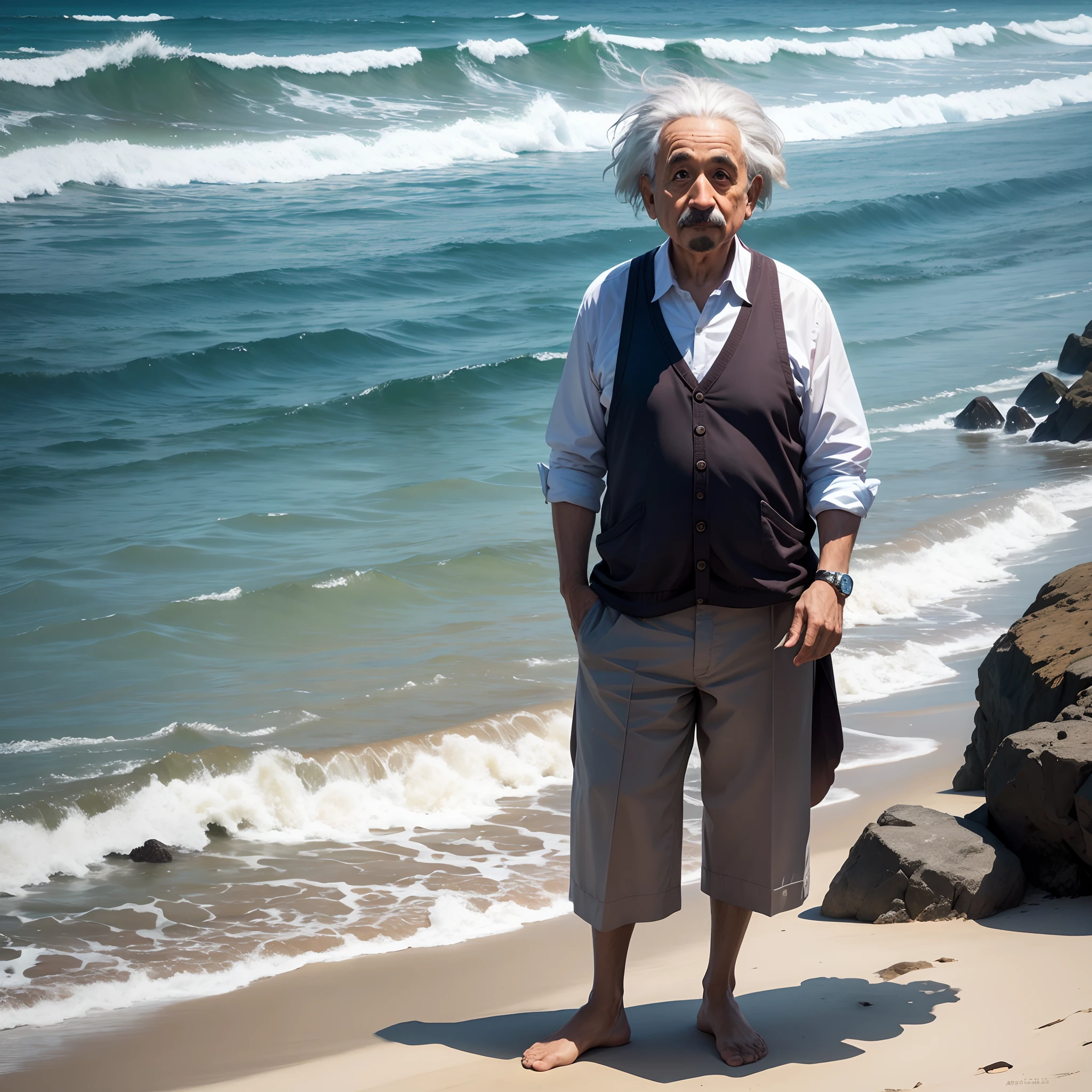 Albert Einstein na praia