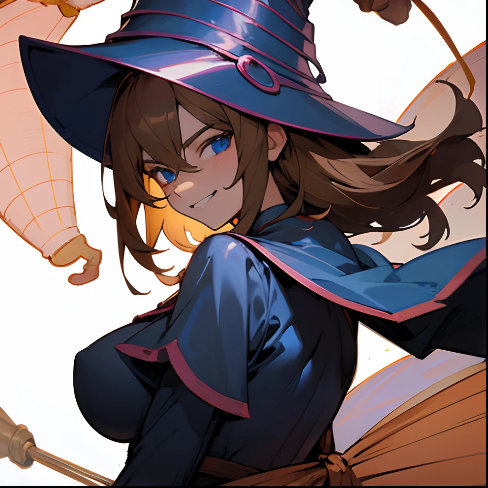 Dark Magician Girl、MKSKS style、1 persons、(highly detailed back ground:1.0)、(highly detailed back ground:1.0)、masterpiece、top-quality、超A high resolution、8K、upper Shot、Looking back、(1/Golden 2 and 1/2 Smoky Hair)、BREAK、Detailed skin、glowy skin、(A detailed eye、Blue eyes)、Burning cheeks、(Smirk:1.4)、Large breasts、Break HA、(Light clothing:1.6、Detailed clothing)、looking in camera、(parachute:1.5)
