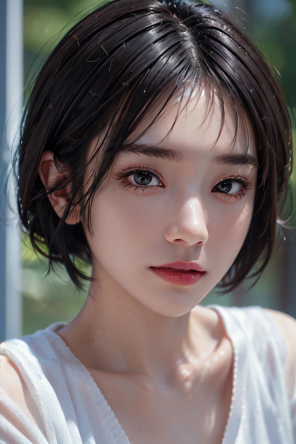 (gyeongsan:1.5), close up, masterpiece, best quality, raw photo, photorealistic, face, incredibly absurdres, beautiful girl, cute, short hair, depth of field, highres, ultra-detailed, finely detail, extremely detailed, extremely detailed eyes and face, sharp pupils, realistic pupils, sharp focus, ccinematic lighting