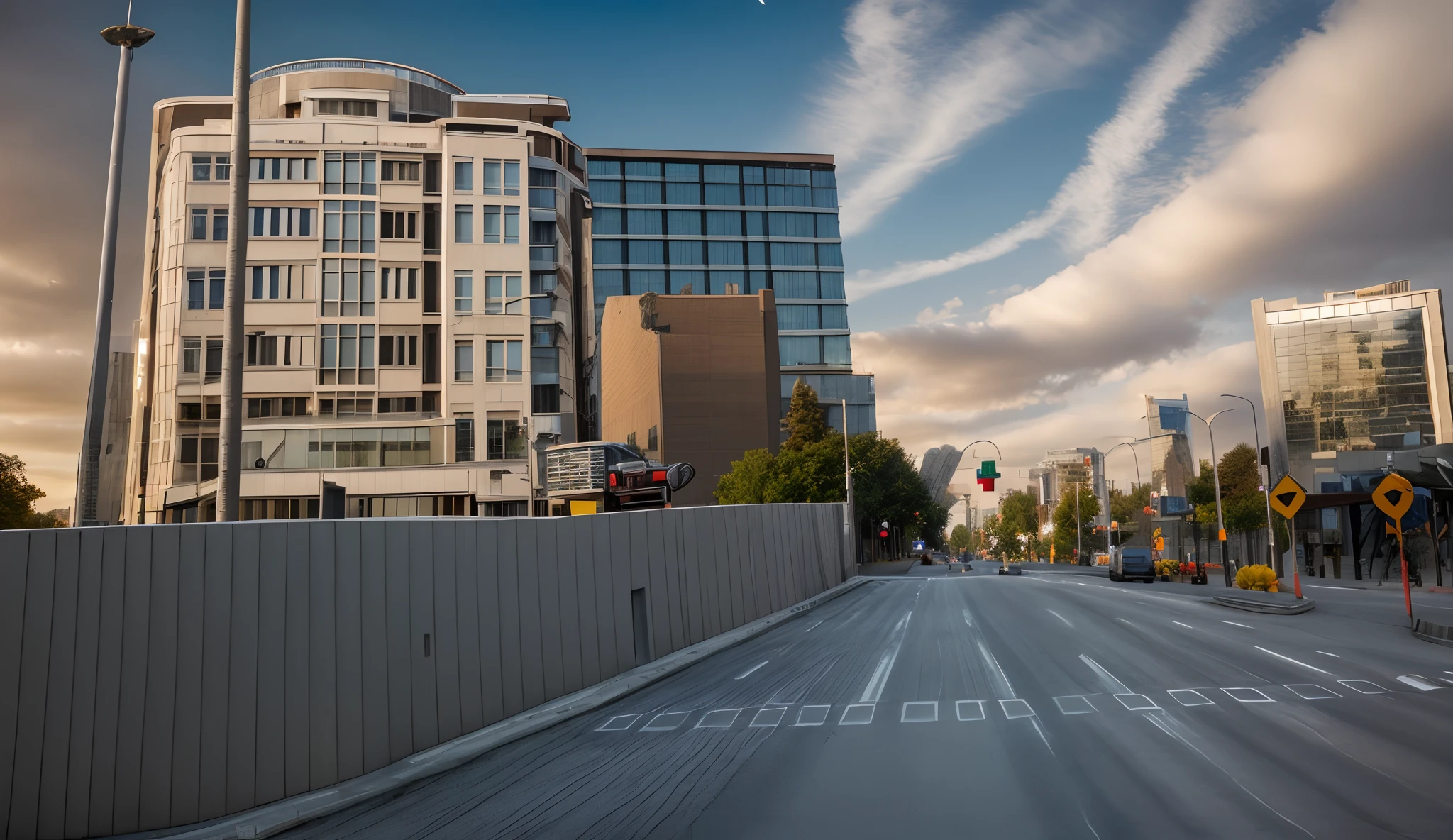 outdoor of building,
building, road , tree in road, road markings, beautifull sky, lighting,
daylighting, City, many tree,
((best quality)), masterpiece, 8k UHD, rawphoto, realistic,