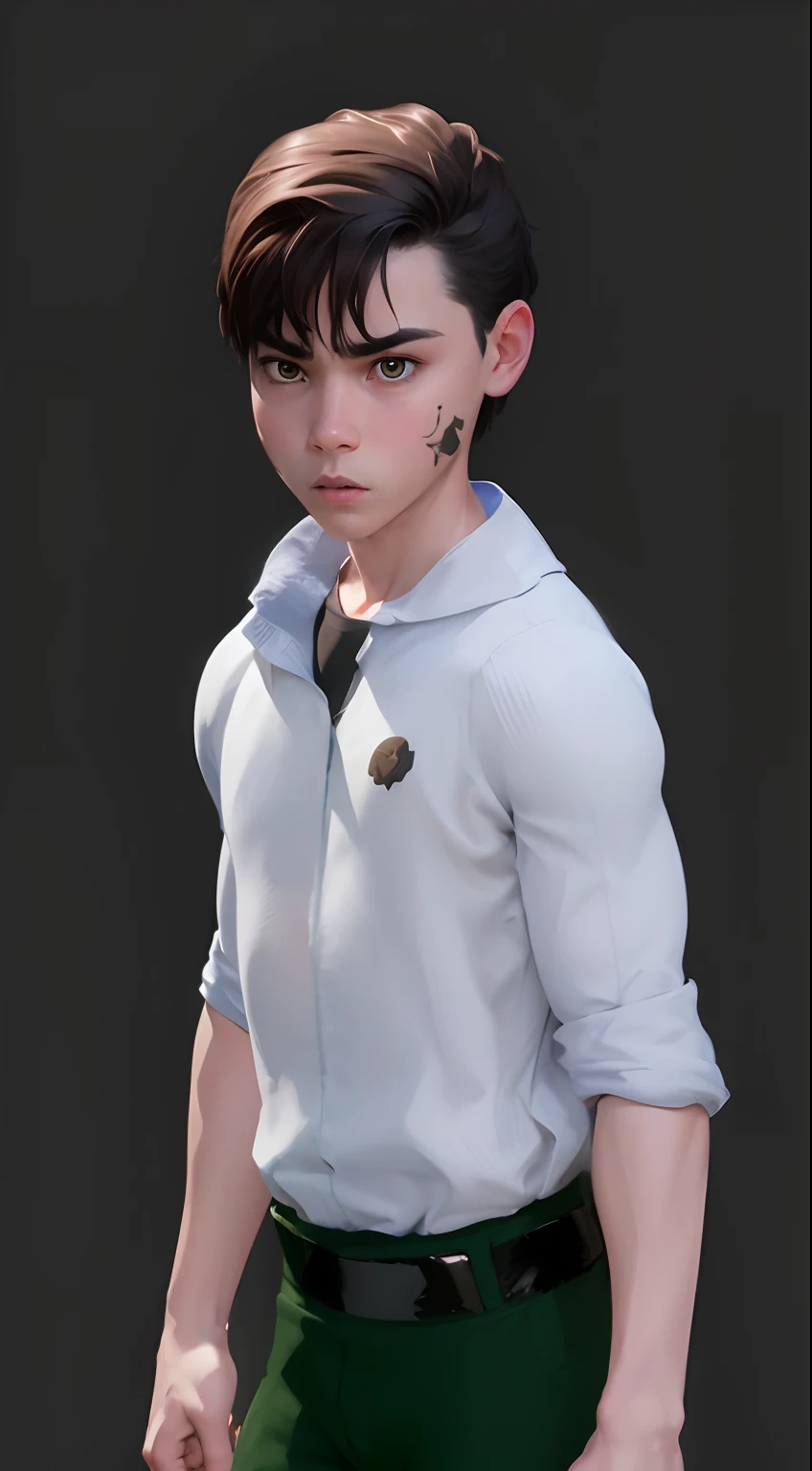 a cute boy, mad face, realistic, super detail, 8k
