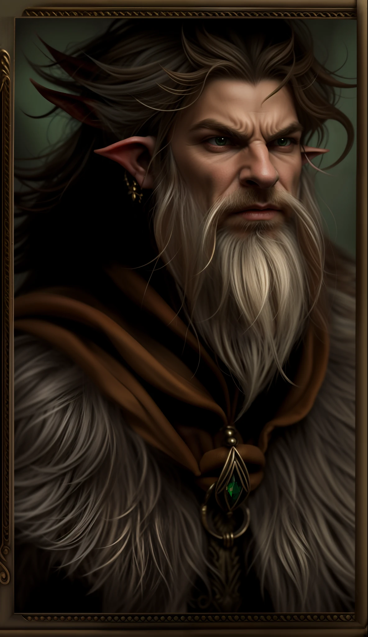 masterpiece, high quality, detailed photo, high elf, (big face), face hair, big beard, detailed face, detailed armor, (symmetrical ears), detailed (elf ears), rings in ears, ring in nose, rings jewelry, (angry elf face), old aged elf, high elf, royal elf , detailed body, baldur's gate character portrait, dnd avatar portrait of elf, portrait of a elf, character portrait, portrait of an elf