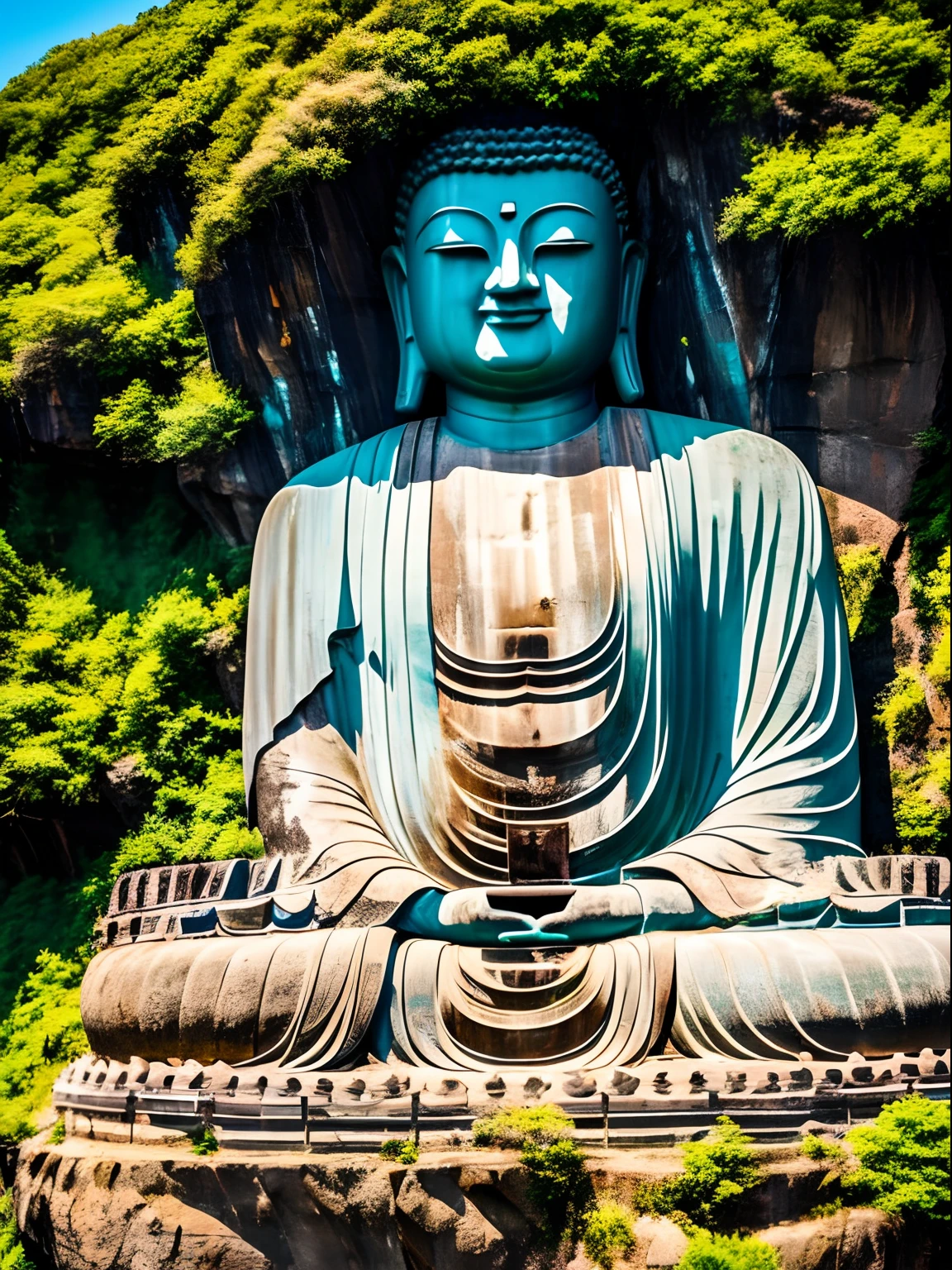 Big Buddha with the face of Kim Jong-un,jpn,Creepy grin,The Darkness