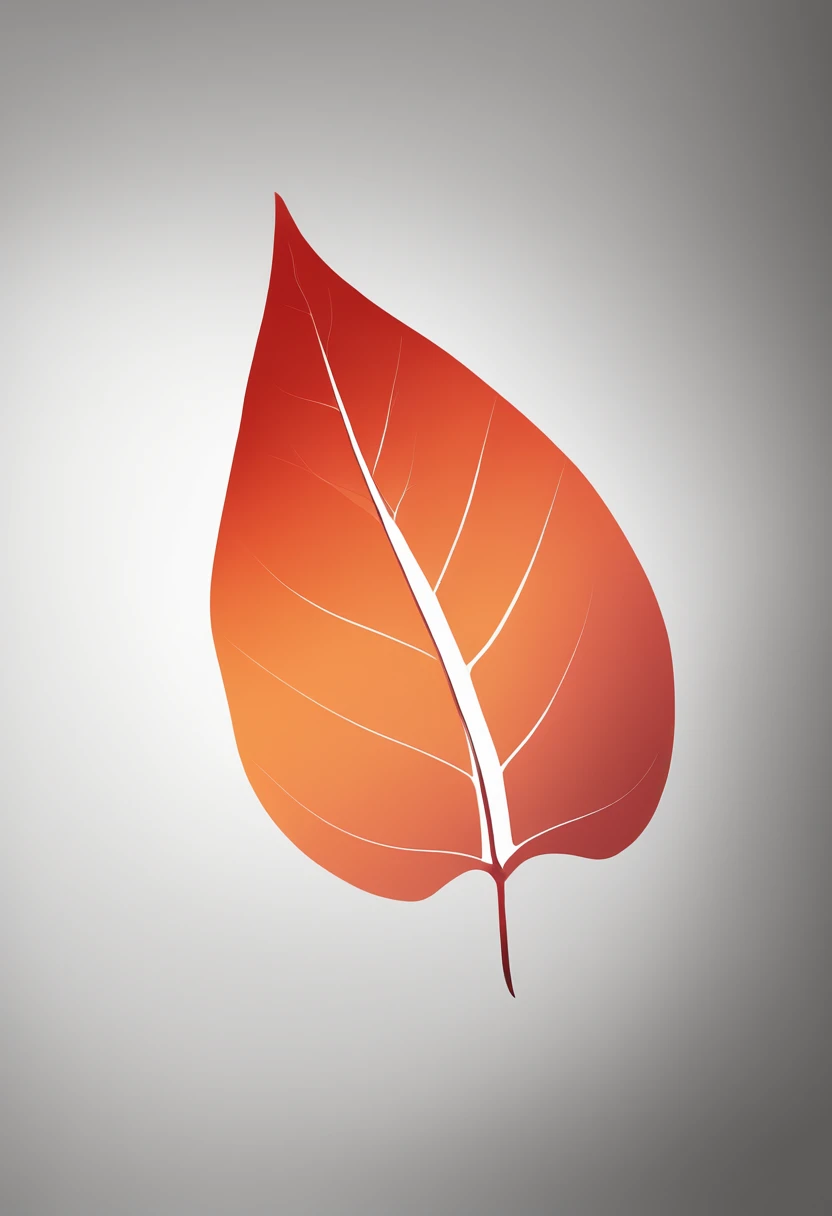 Red-orange gradient，falling leaf