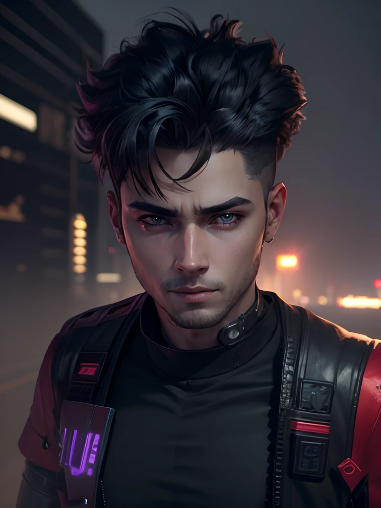 Change background cyberpunk handsome boy, realistic face, 8k, ultra realistic |