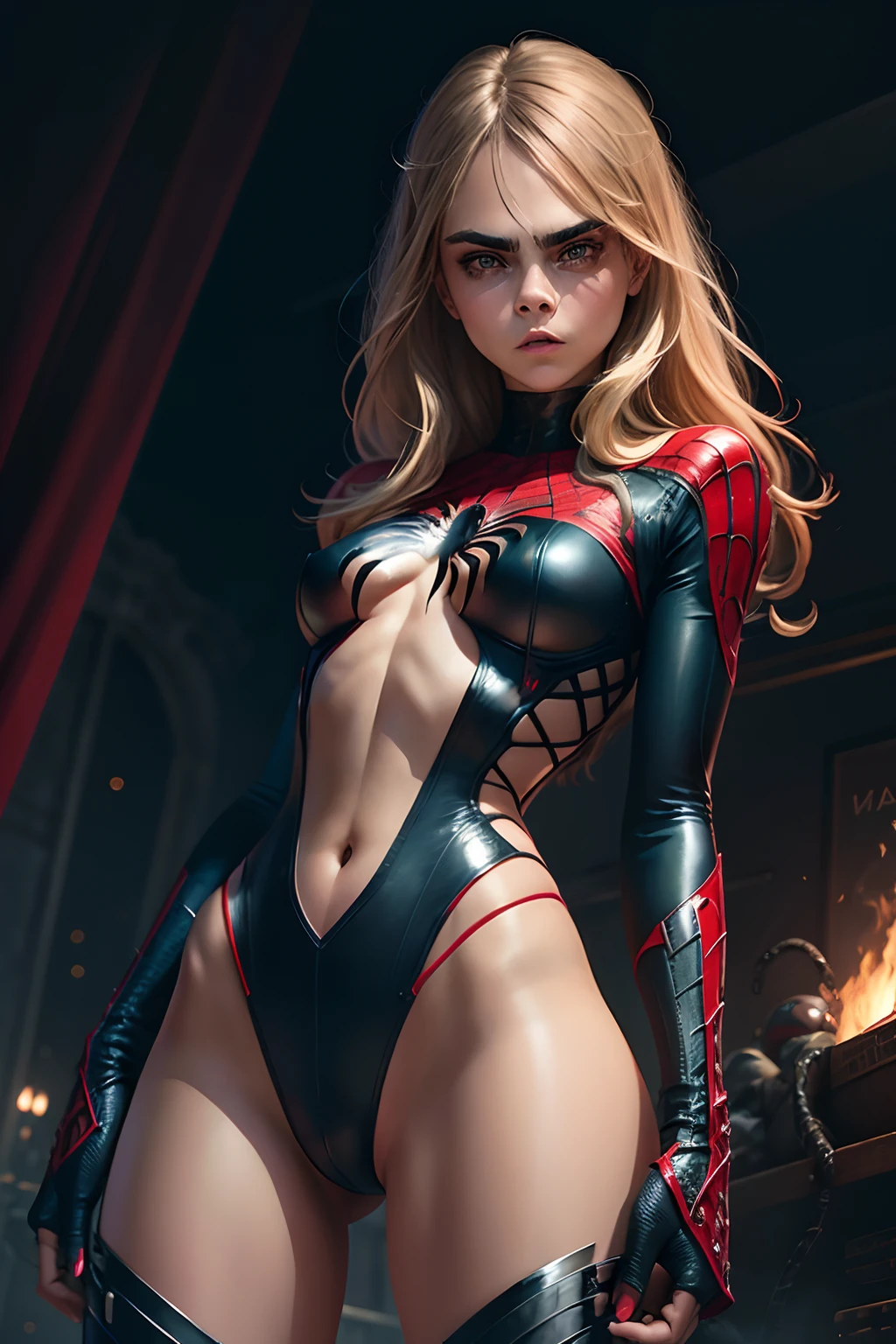 cara delevinge make her spider woman