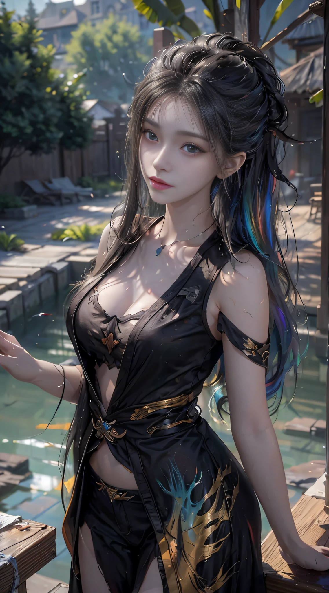 (level difference: 1.8),(Paint colliding and splashing on canvas),(depth of field),Cute creature,elegant, strong between boho and modern. With many colors and no defined (liquid paint rainbow hair:1.1) made of paint and defies gravity, thick flow, (splashes of paint: 1.3), liquid state, beautiful, masterpiece, detailed background, high quality model, ethereal background, abstract beauty, explosive volume, oil painting, heavy brushstrokes, romantic lighting, sub-surface Scattering, lens 135mm, f1.8, brightness, 8k, high resolution, dreamy, ray tracing, hdr, divine rays,