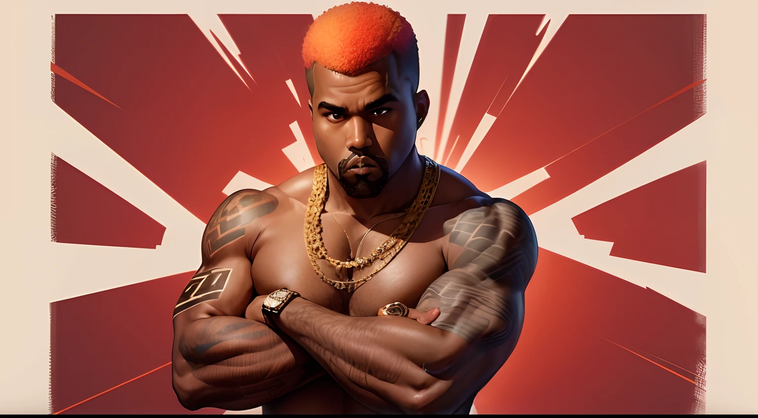 Kanye West make it more cartoony, paper drawing style