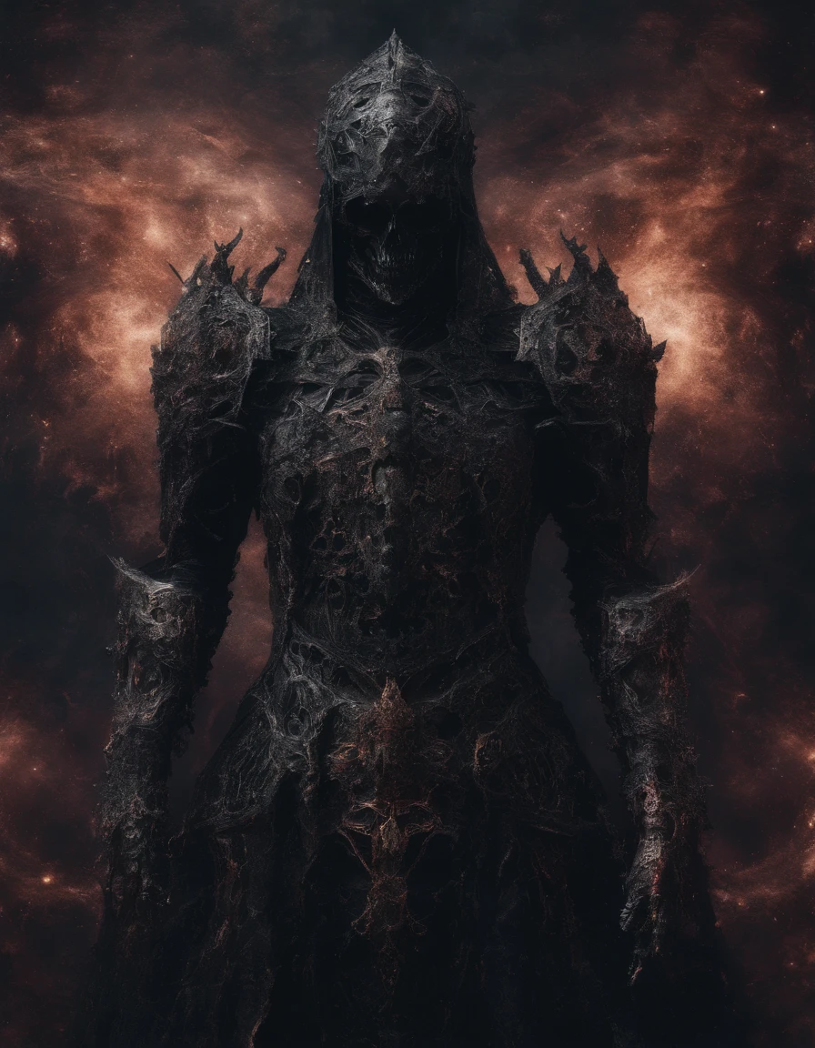 The Fallen Cosmic Knight, Cosmic ash, Odd, scary, Very bright colors, light particles, With bright light, Archive, Art wallpaper, UHD wallpaper, technician, complex