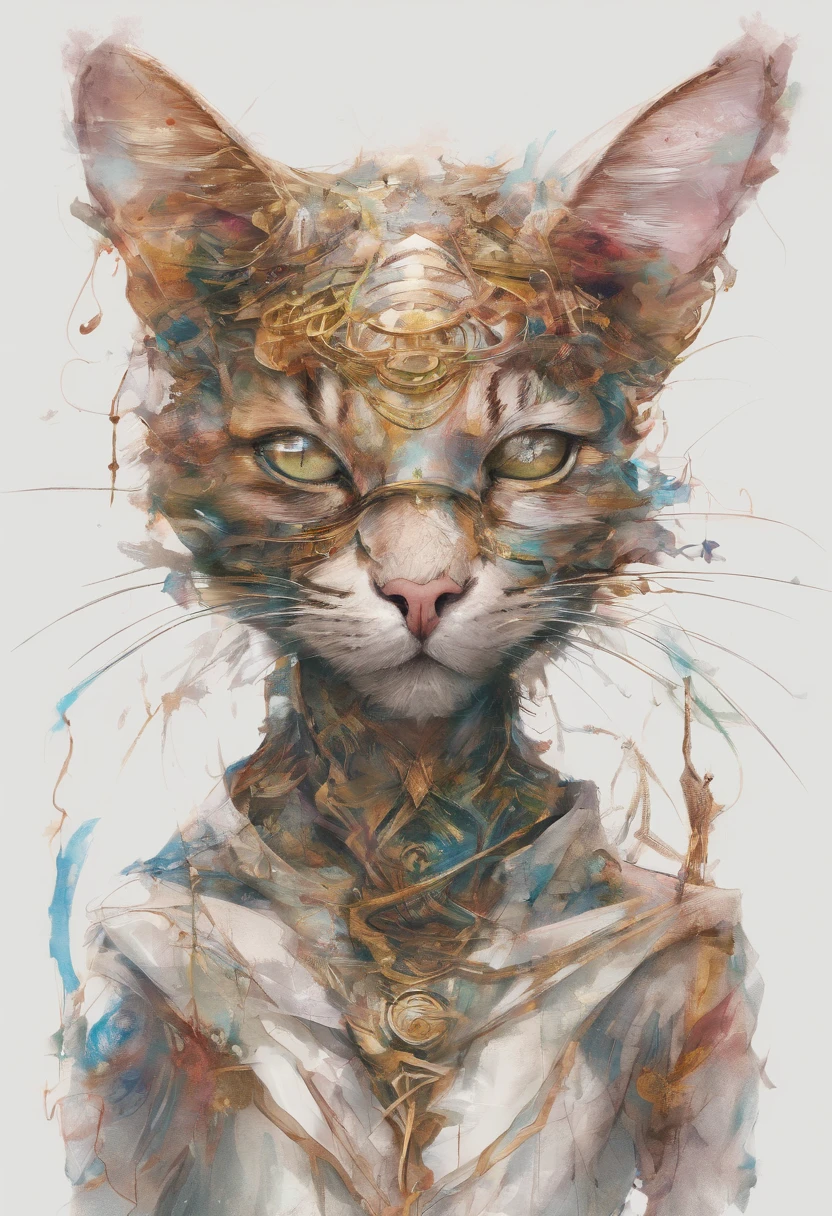 Perfect centralization, Um gatinho bonito por toda parte, Use uma jaqueta de estudante, wearing sunglasses, Usando fones de ouvido, Standing position, beleza abstrata, Centrado, looking at the camera, Facing the camera, nearing perfection, Dynamic, luar, altamente detalhado, pintura digital, art stations, Conceito-Arte, liso, foco nítido, 8k, high-definition resolution, illustration, arte de Carne Griffiths e Wadim Kashin, fundo branco