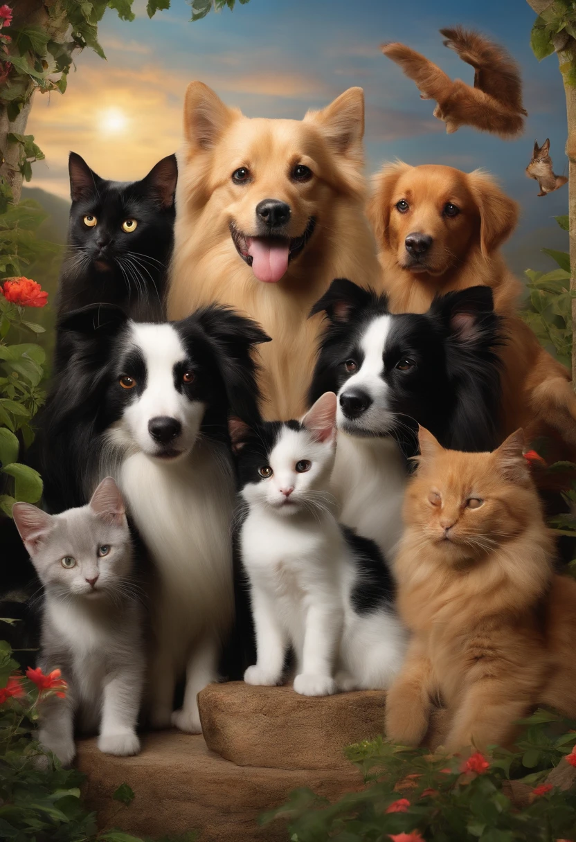 with a least 10 cats and 10 dogs