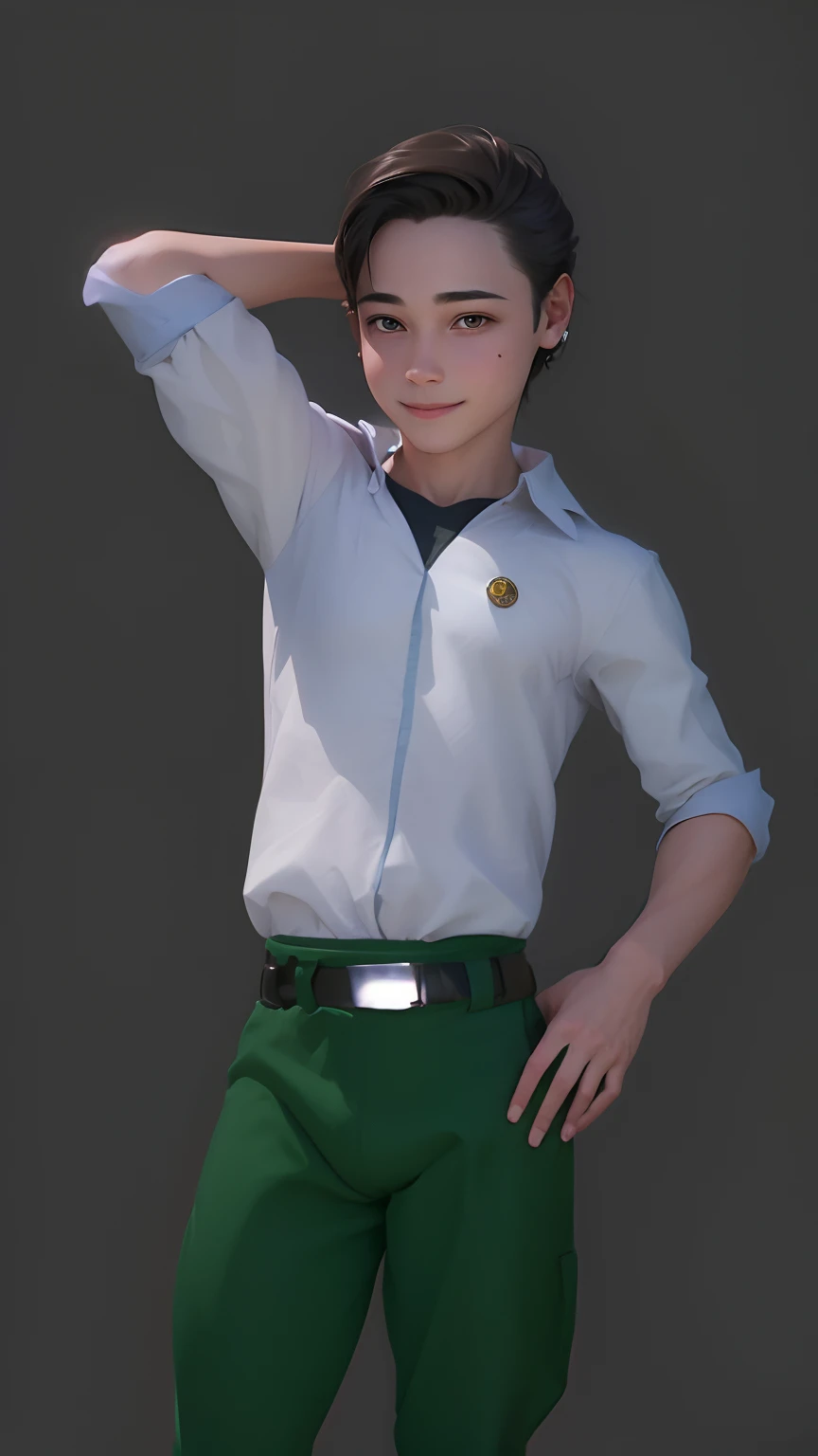 a cute boy, cute smile, realistic, super detail, 8k