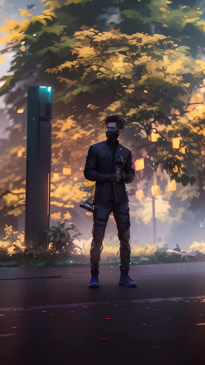 Change background cyberpunk handsome boy, realistic, face, 8k, ultra realistic,