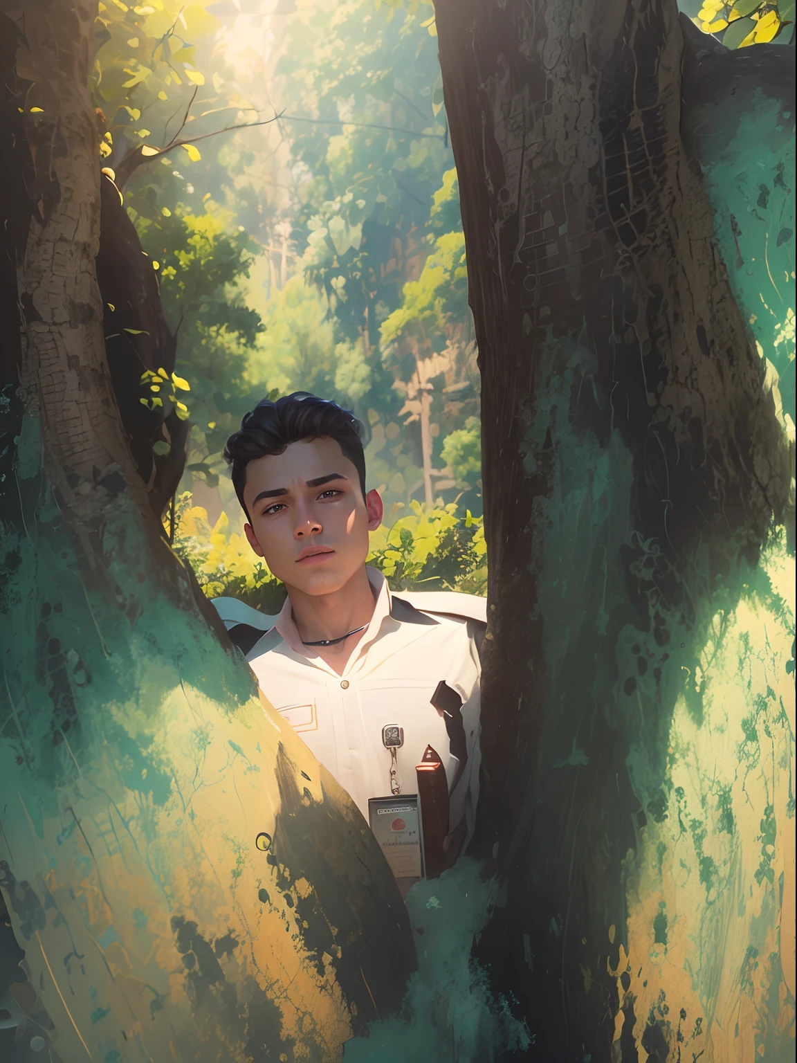 Digital painting , Digital painting, Highly detailed, Concept art, handsome boy, real face no edit, copy face