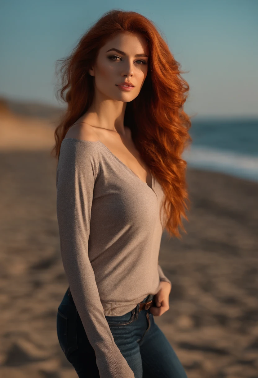 Redhead naked girl with big boobs