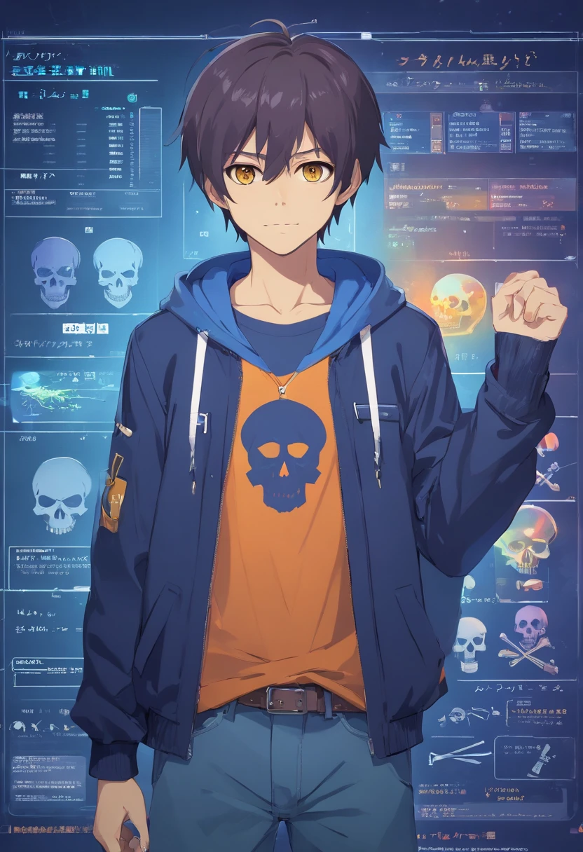 Skull character chart , extremely realistic, technician, &,Vampire Boy