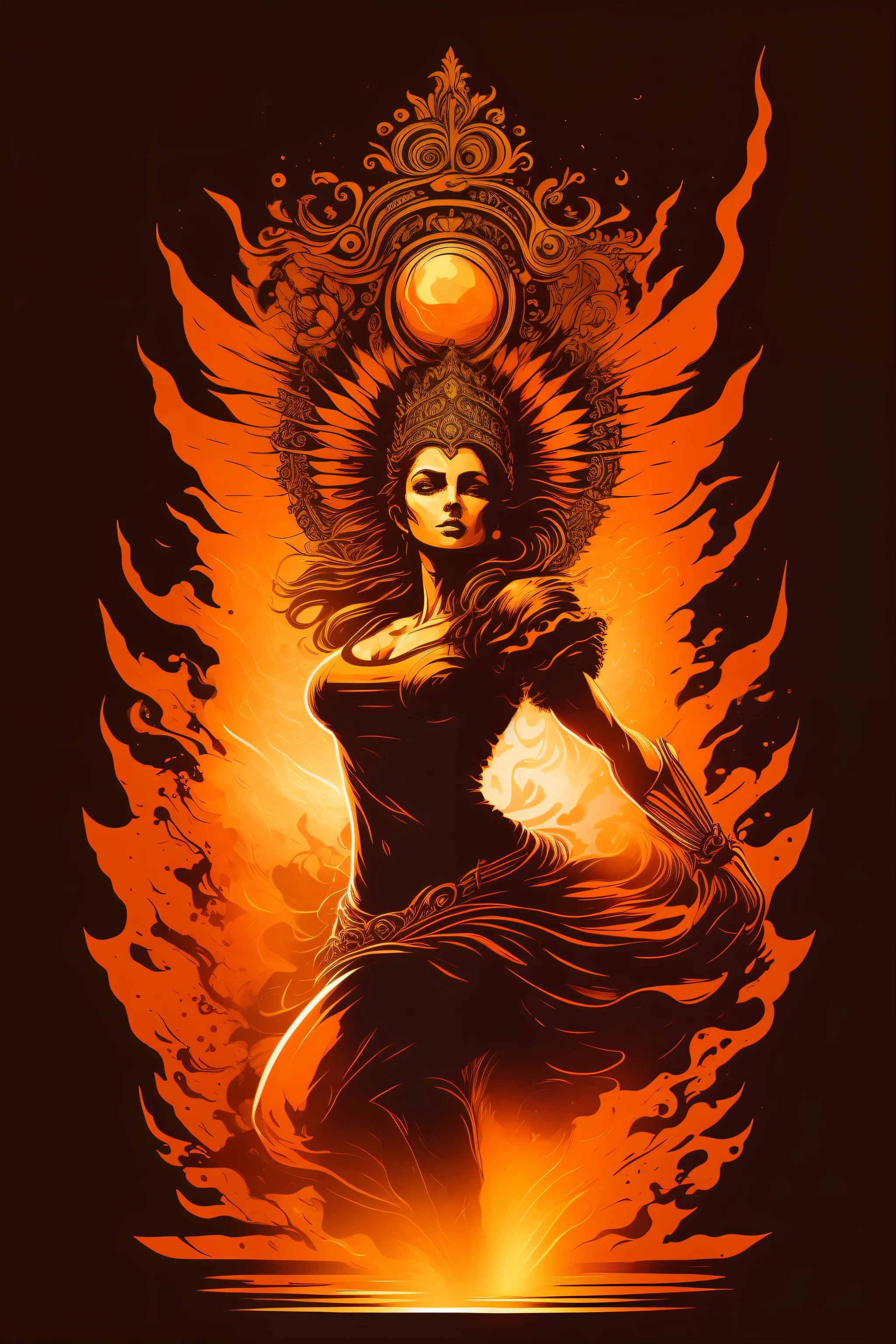 (High Quality Chicano Airbrush Artwork),(master part, best quality, ultra-detalhado),ultra-detalhado,Resorution 8K,(retrato de corpo inteiro),(fundo preto),(symmetric),(Simetria Vertical),(gorgeous skull)),((cores brilhantes)), design de camisetas, espadas grandes simetricamente colocadas em ambos os lados, (Simbolismo religioso),(inspirado por Santa Maria, Rainha das Caveiras, Lactreina, e Rainha dos Mortos, Sopa de Lavi),(Detailed additions),(iconografia),(Sopa de Lavi:1.2),Alto contraste
