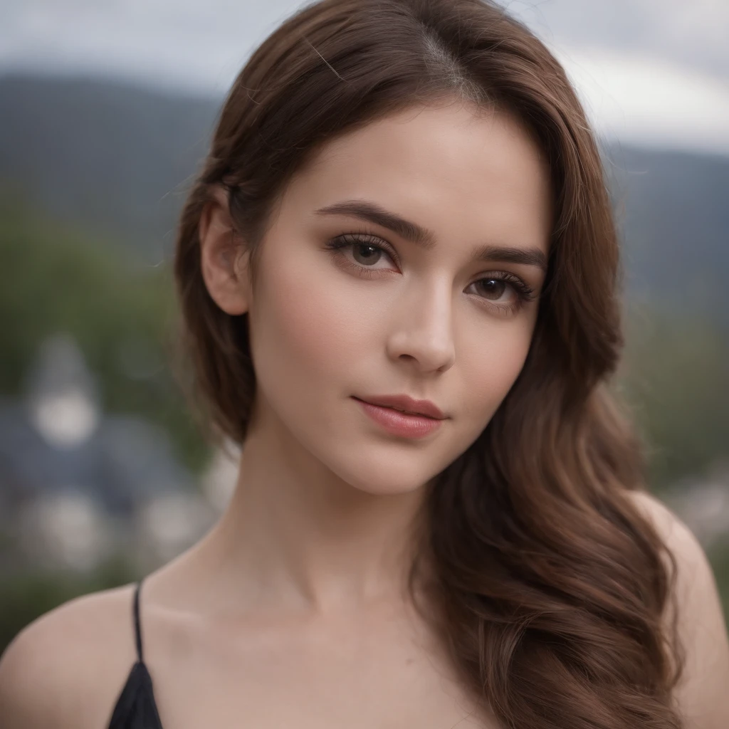 closeup cleavage,photography of,k hd,Cute girl,looks into camera,is shy,Dark background,soft warm light,deep shading,Expensive cameras,Portrait film,winning artwork,tmasterpiece