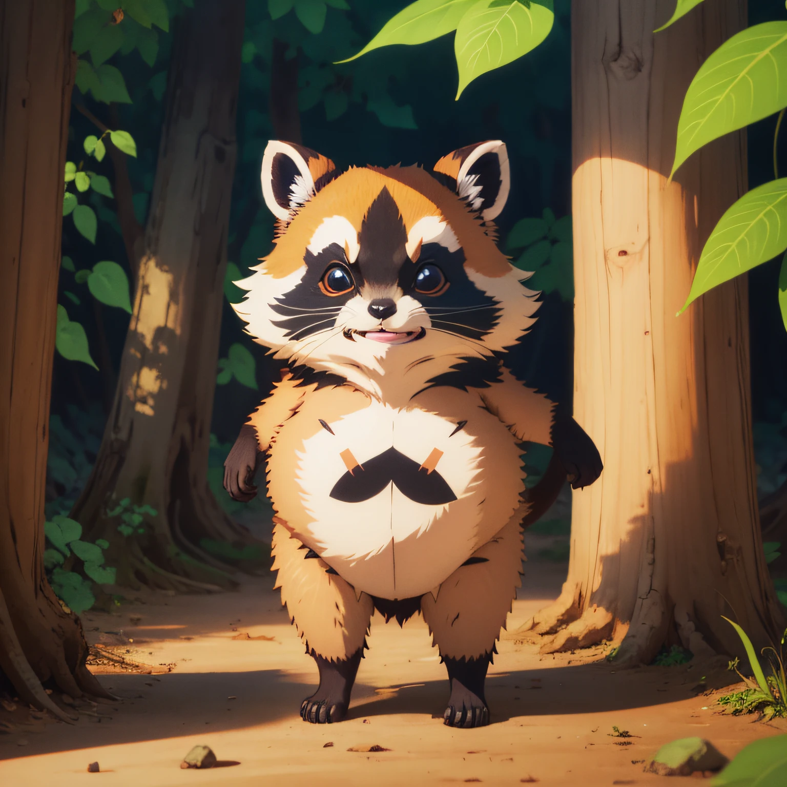 Tanuki,critters,Single,stickfigure,head portrait