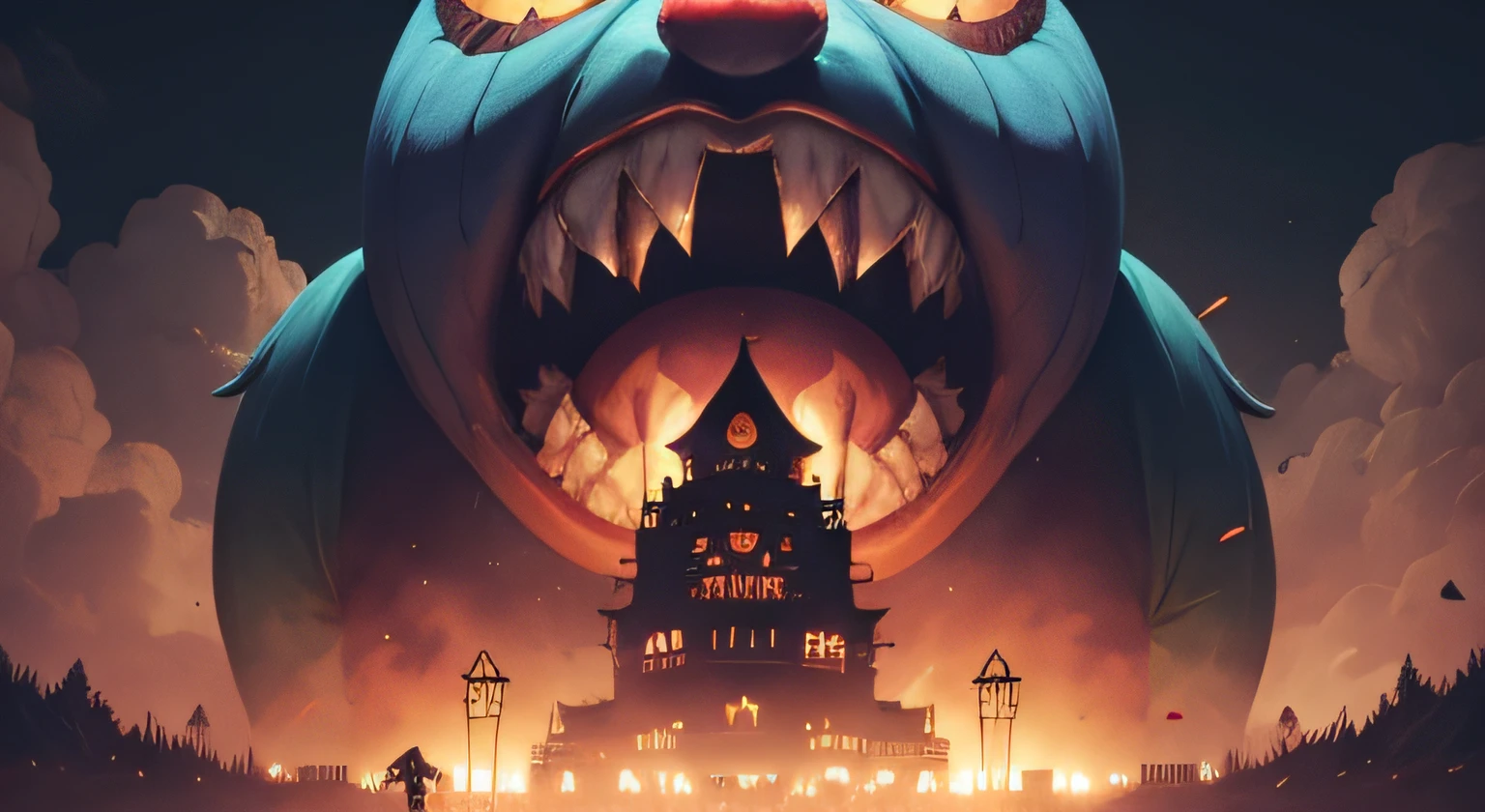 game,gta v, clownpiece, monstro, halloween, imagem de game, cinematografico, realista, escuro e assombroso,sombrio e sinistro