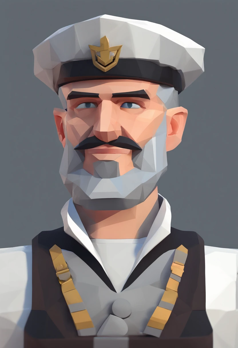 ship captain, stylized, portrait, game character, easy simple