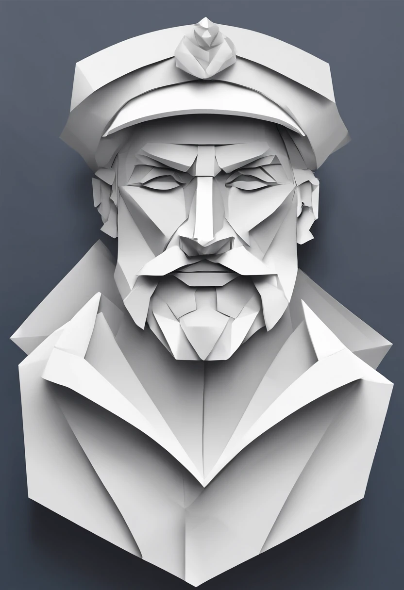 ship captain, stylized, portrait, game character, easy simple
