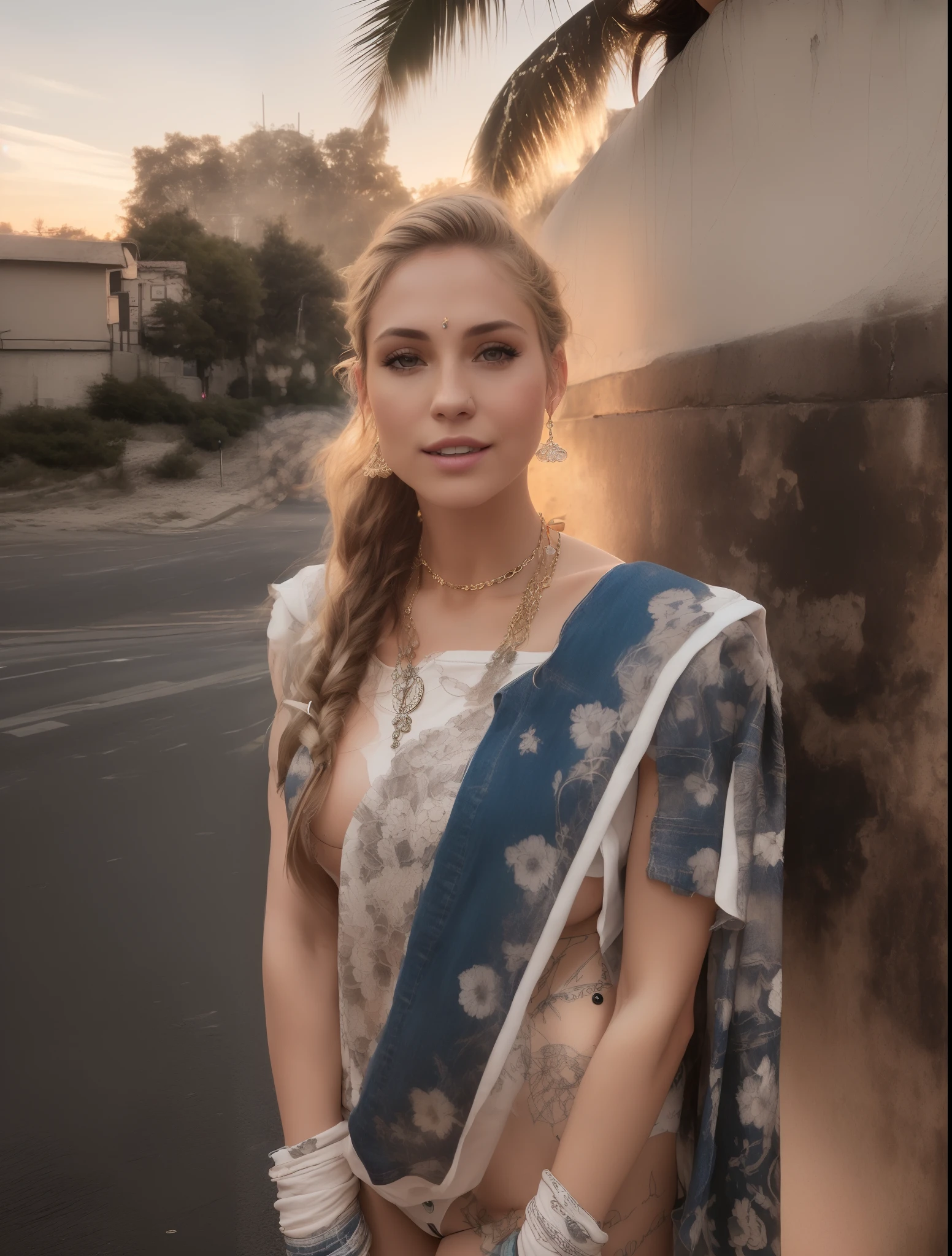 (8k), (best quality), (masterpiece:1.2), (realistic), (photorealistic:1.37), ultra-detailed, 1 girl, caucasian, detailed face, (tight jean), (t-shirt), ((night street background)), (stands straight), ((perfect female body, skin dentation)), mature female, milf, narrow waist, smile, (full body), sexy legs, blonde | ponytail | wavy, high quality, HDR, 4K, photorealistic, incredible detail of the skin, (slightly sweaty body:0.5), professional photo