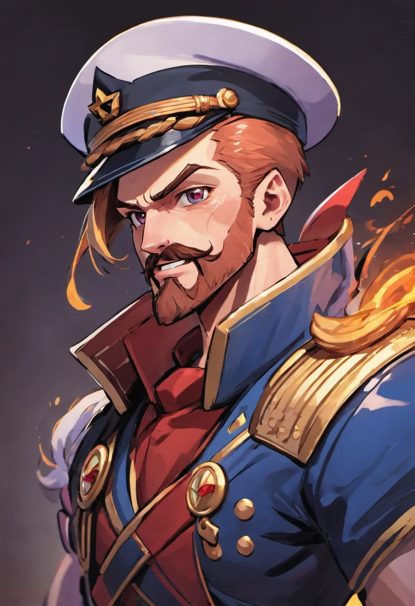 ship captain, stylized, portrait, game character, easy simple