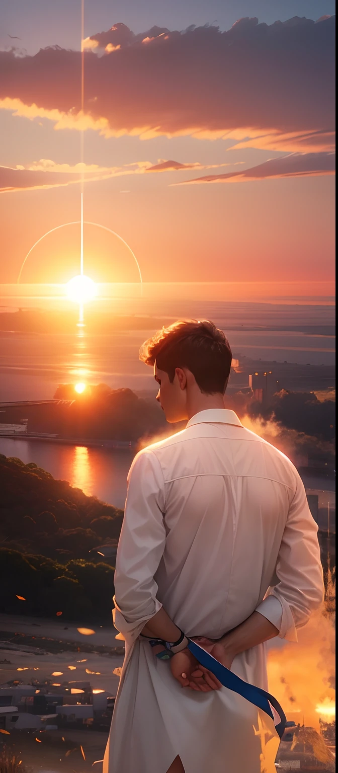 Change background into beautiful sunrise ,Realistic