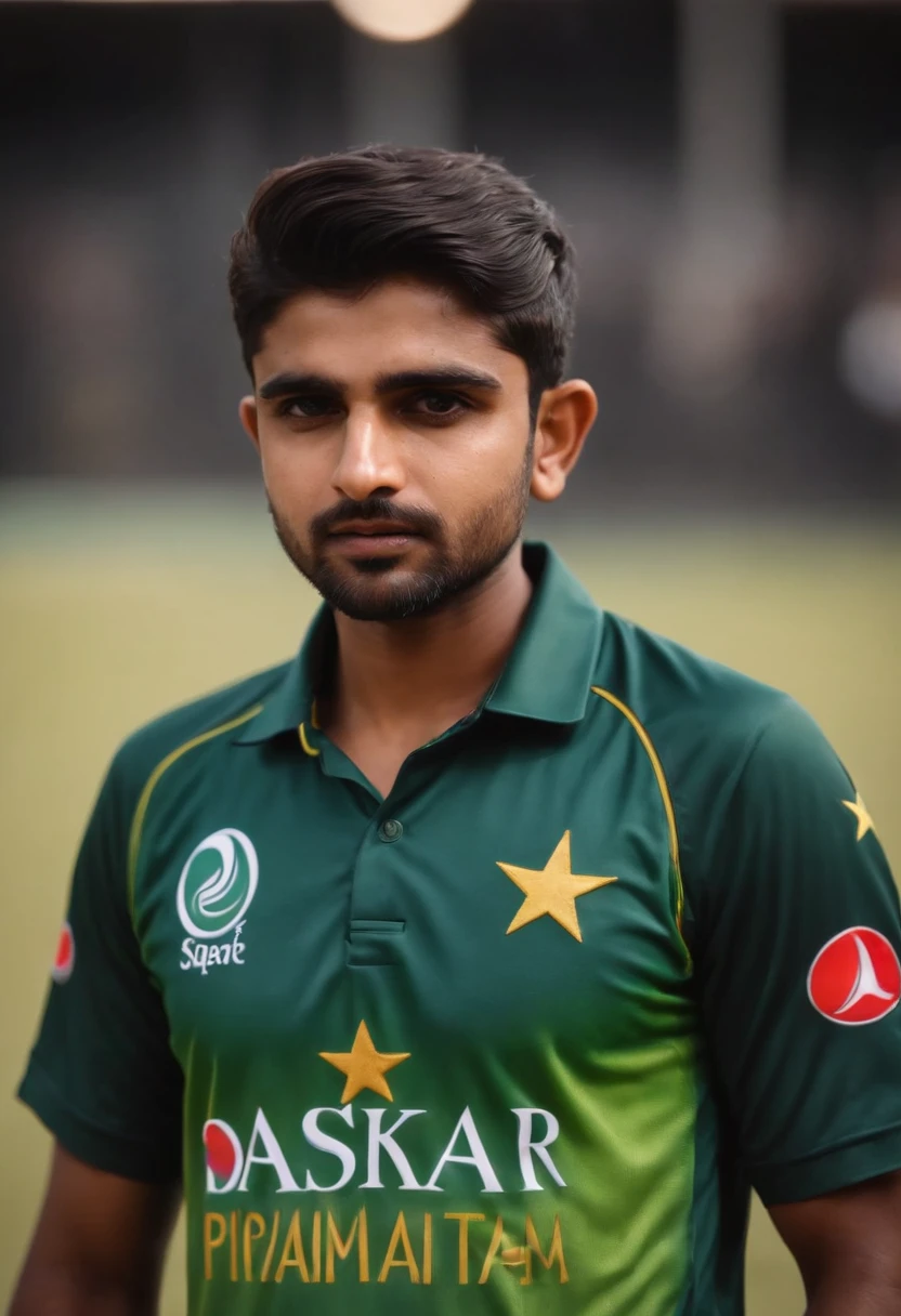 Pakistani cricket team captain baber Azam realistic portrait