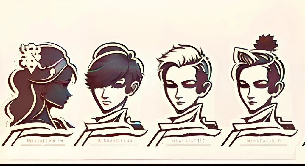 Multi-character PPT introduction page,Four characters,Text borders,PPT typesetting, siluette, Unique silhouette, outlined silhouettes, stylized silhouette, figure silhouettes, contours, Simple illustration, Negative space is allowed, your personal data avatar, Banners, no gradien, shaded flat illustration, Simple and clean illustration, human silhouette,Memphis style