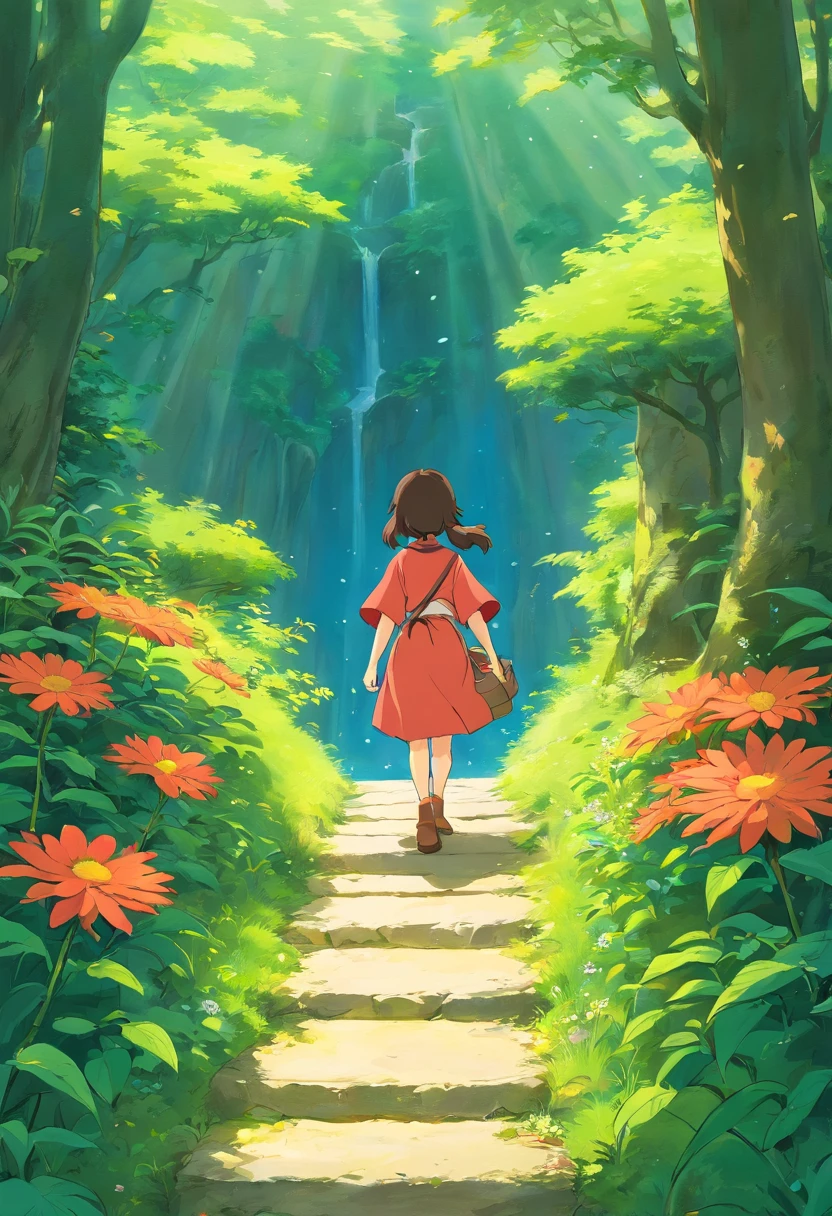 raios de sol，terreno da escola，corpo inteiroesbian，aluno，natureza