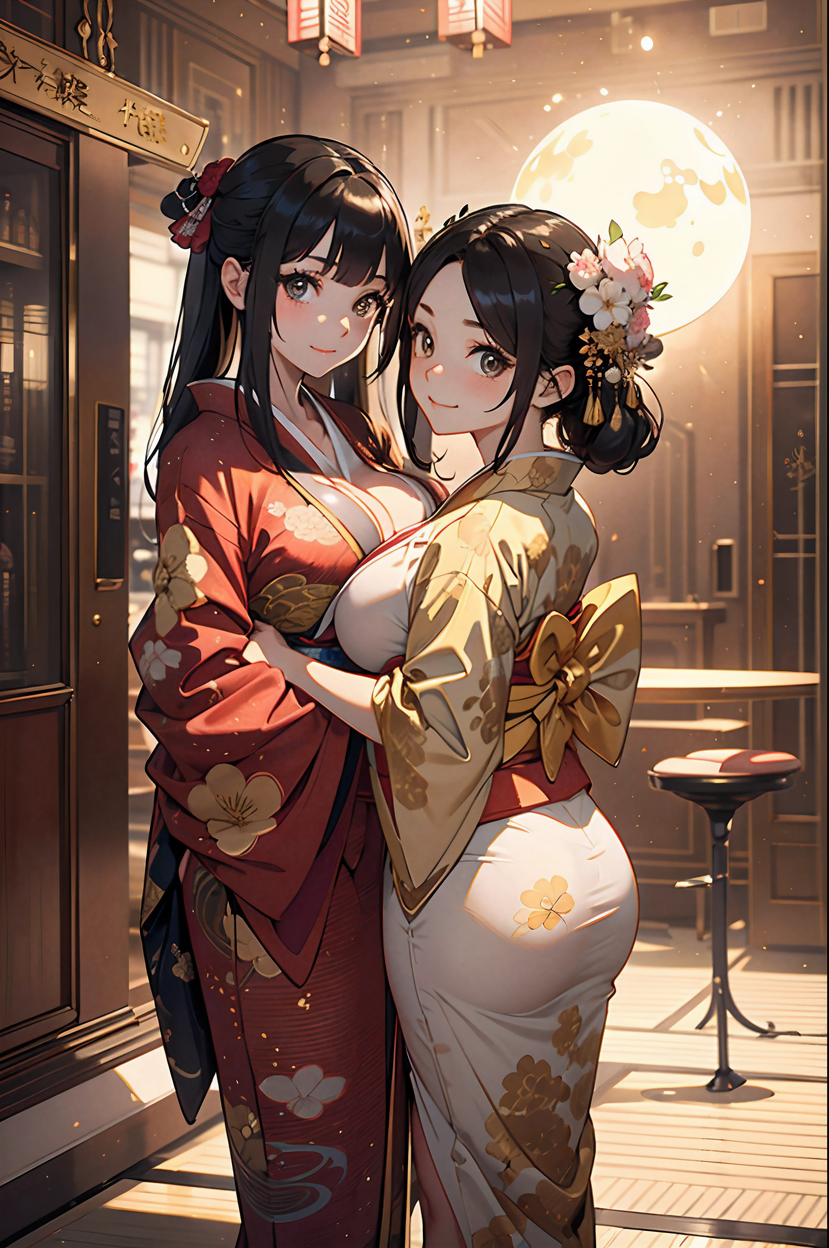 (masterpiece1.5),hyper quality, Hyper Detailed,Perfect drawing,1girl in,((very Bigger breasts)),kawaii ,With smiling eyes,(((Beautiful kimono))),(Beautiful lingerie),(((Luxury kimono))). (((Shiny giant golden sphere))),Ass,buck,booth,。.。.3D,16K illustrations,((clearface)),Hi-Res,nice background、(((beatiful backgrounds)))、(((Detailed drawing)))、Perfect Beautiful Girl、(((Perfect Photo)))、kirakira、shiny、illustrious、golden colored、gold、Golden Jade、Dazzling、Reflectors、a gorgeous、high-class sense
