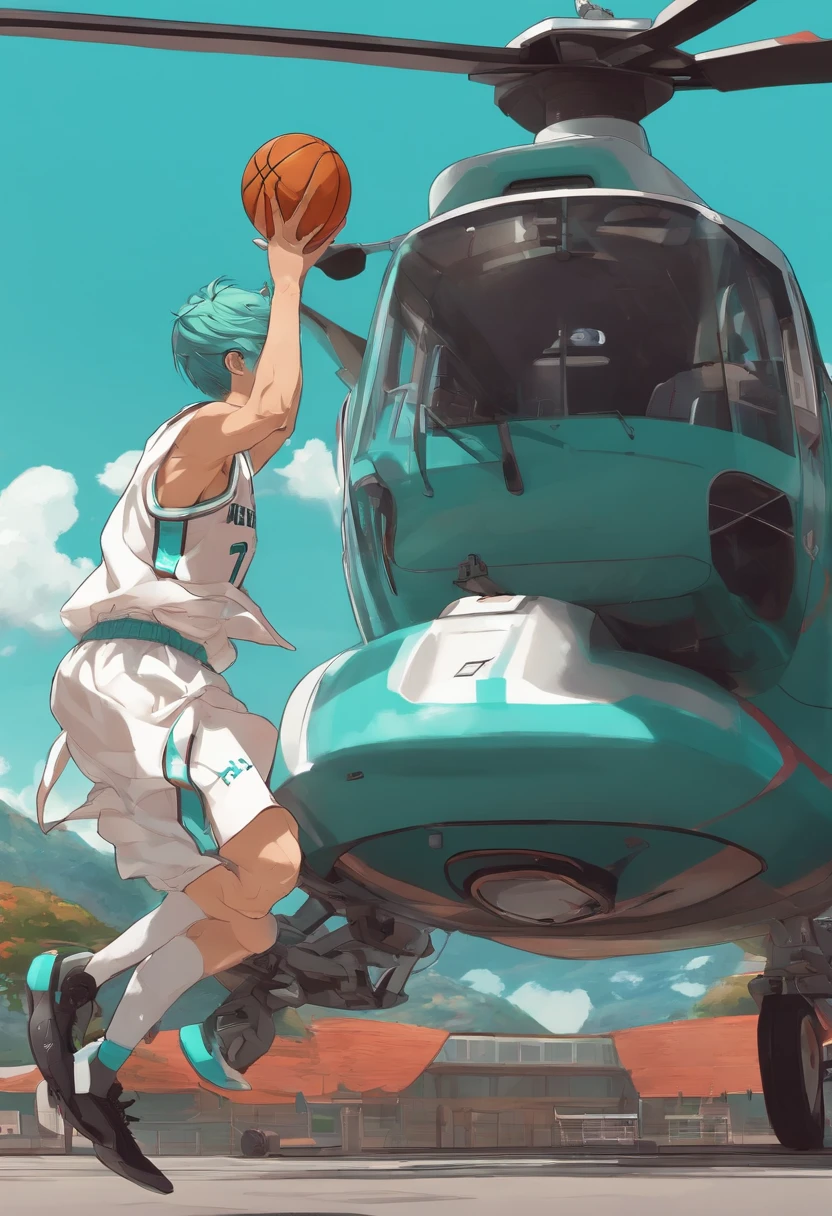 Kobe played basketball in a helicopter in Hatsune Miku's clothes