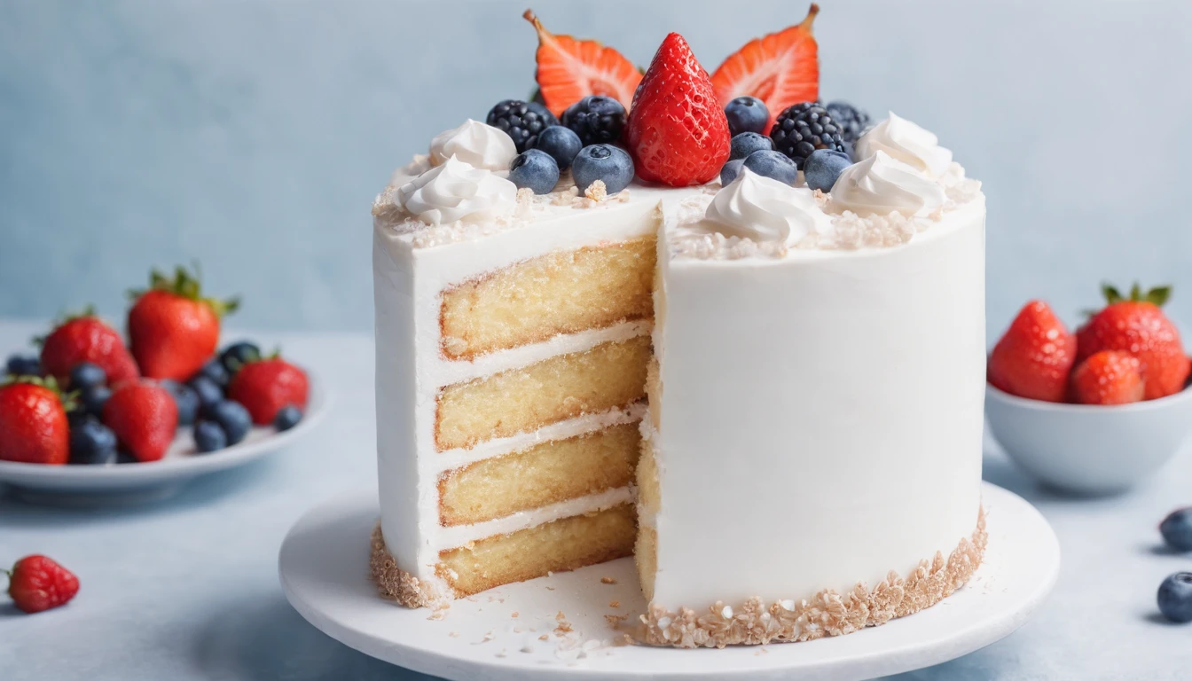 a delicious cake, cinematic, professional photography, studio lighting, studio background, advertising photography, intricate details, hyper-detailed, ultra realistic, 8K UHD